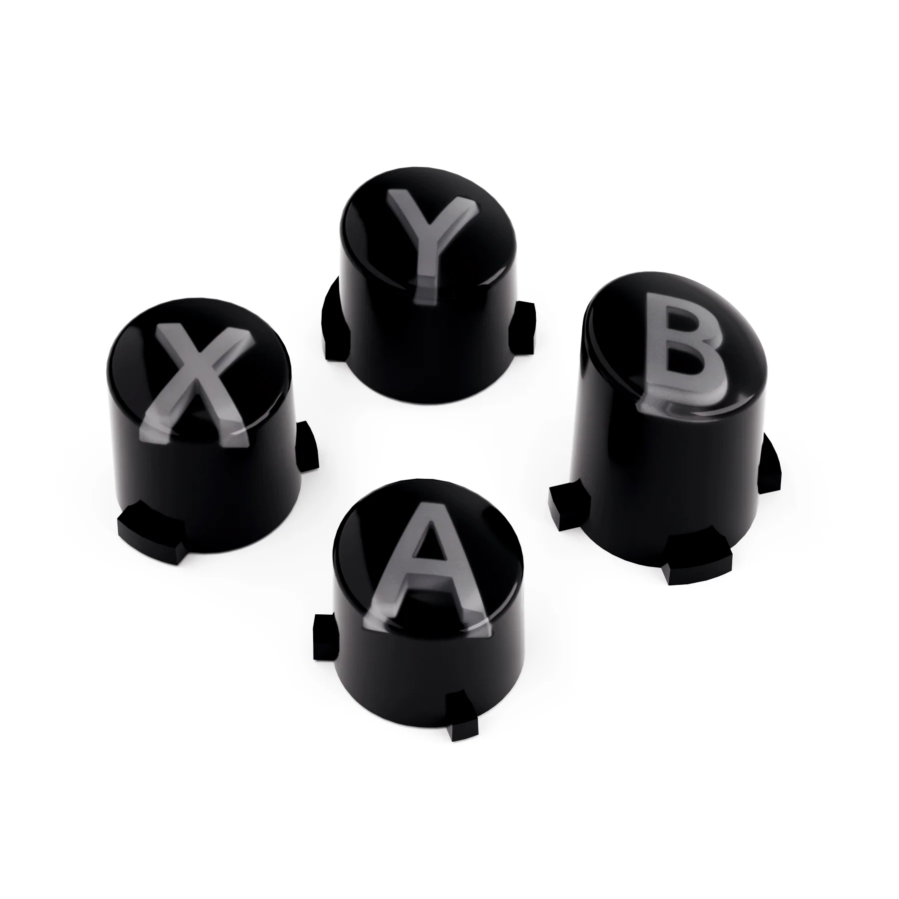 eXtremeRate Three-Tone ABXY Action Buttons with Classic Symbols for Xbox Series X/S Controller & Xbox One X/S & Xbox One Elite V1/V2 Controller - Black & Clear & Classic Gray - Image 2