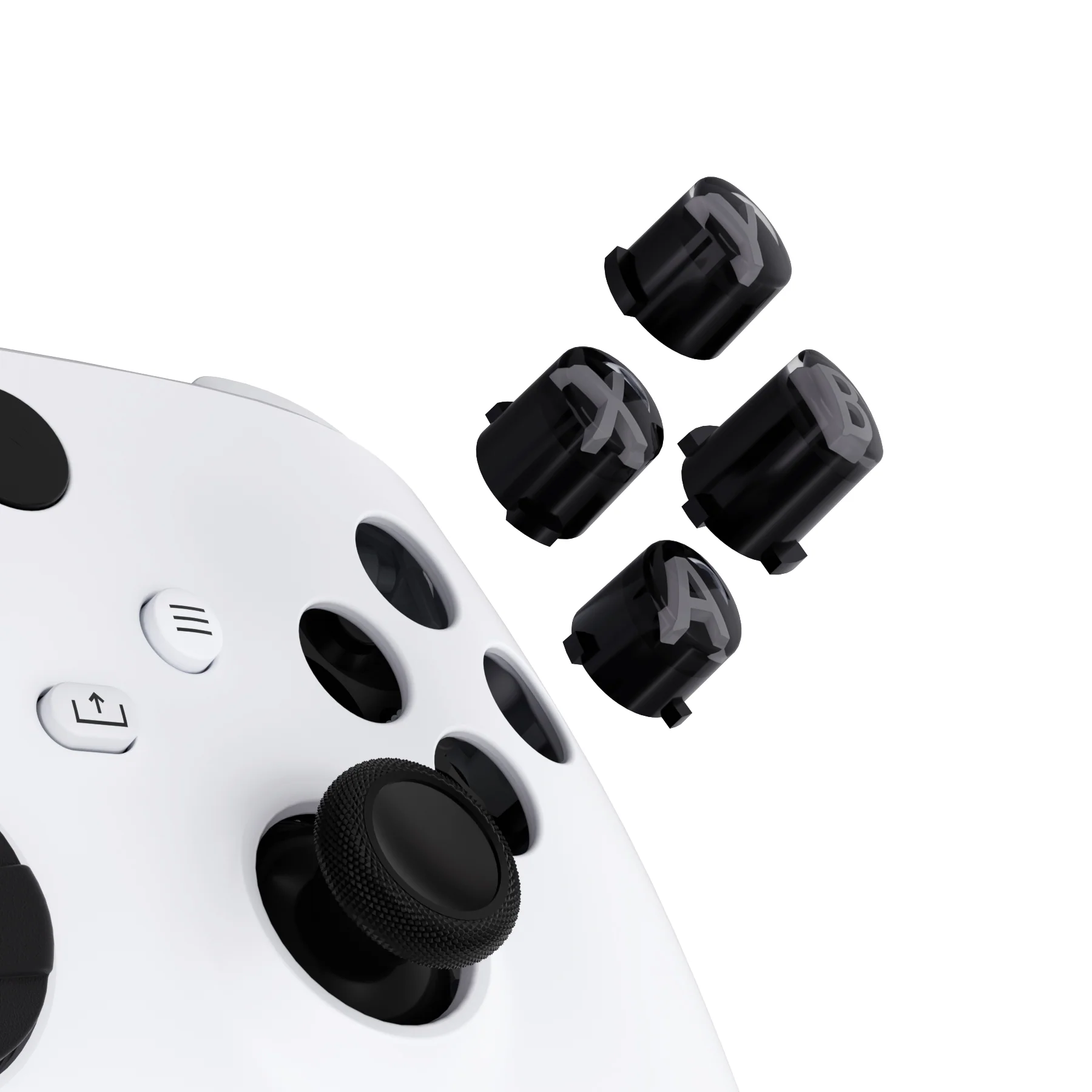 eXtremeRate Three-Tone ABXY Action Buttons with Classic Symbols for Xbox Series X/S Controller & Xbox One X/S & Xbox One Elite V1/V2 Controller - Black & Clear & Classic Gray - Image 4