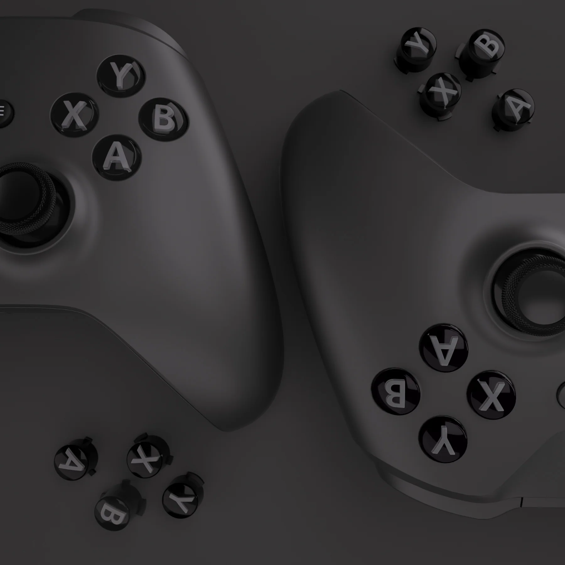 eXtremeRate Three-Tone ABXY Action Buttons with Classic Symbols for Xbox Series X/S Controller & Xbox One X/S & Xbox One Elite V1/V2 Controller - Black & Clear & Classic Gray - Image 6