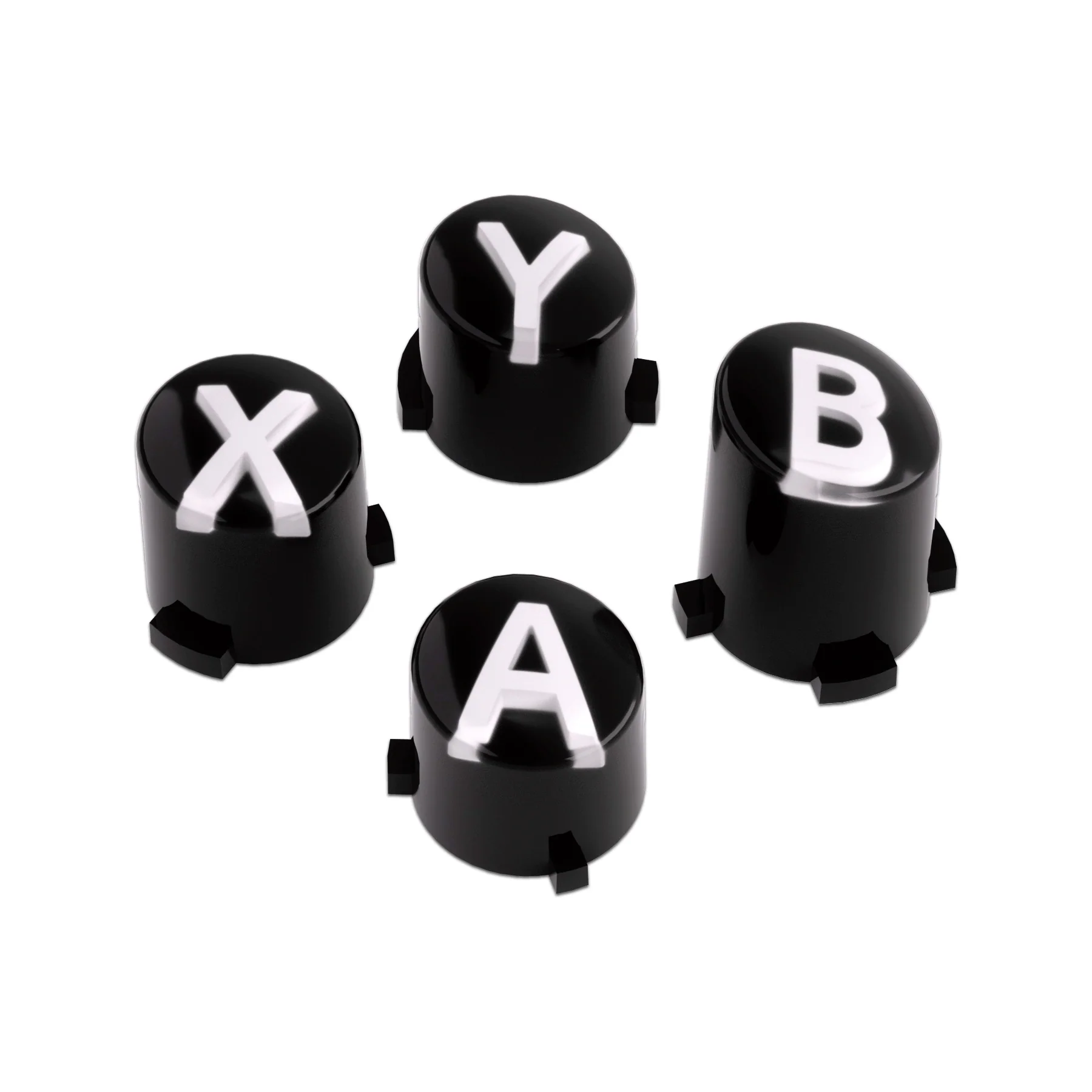 eXtremeRate Three-Tone ABXY Action Buttons with Classic Symbols for Xbox Series X/S Controller & Xbox One X/S & Xbox One Elite V1/V2 Controller - Black & Clear & White - Image 2