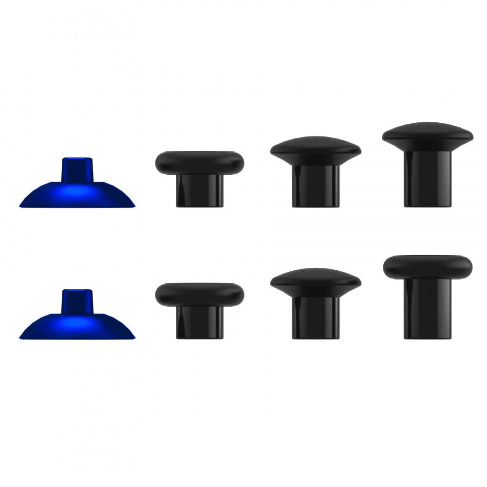 eXtremeRate ThumbsGear Interchangeable Ergonomic Thumbstick with 3 Height Domed and Concave Grips Adjustable Joystick for PS5 & PS4 Controller - Chrome Blue & Black - Image 5