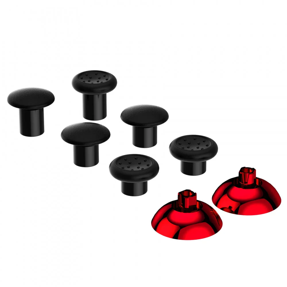 eXtremeRate ThumbsGear Interchangeable Ergonomic Thumbstick for Xbox Series X/S Controller & Xbox One Controller & Xbox One Elite Controller & Xbox One X/S Controller - Chrome Glossy Red - Image 6