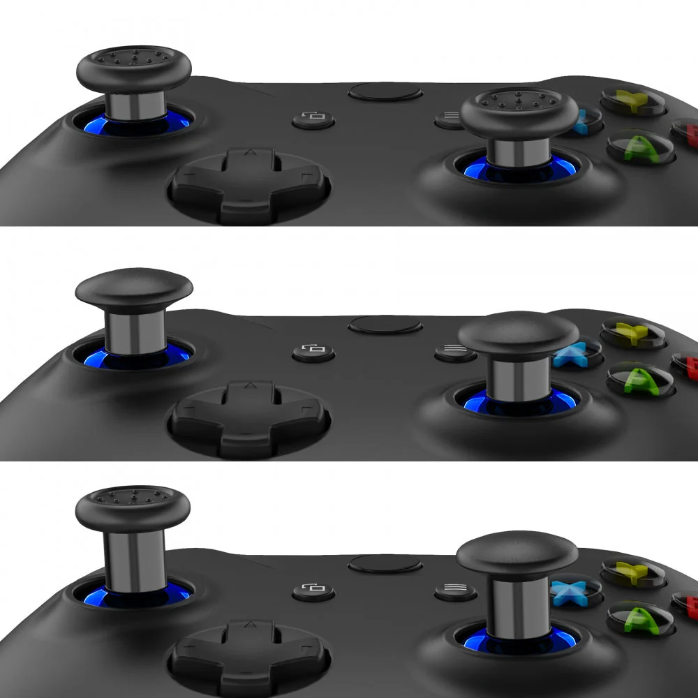 eXtremeRate ThumbsGear Interchangeable Ergonomic Thumbstick for Xbox Series X/S Controller & Xbox One Controller & Xbox One Elite Controller & Xbox One X/S Controller - Chrome Glossy Blue - Image 2