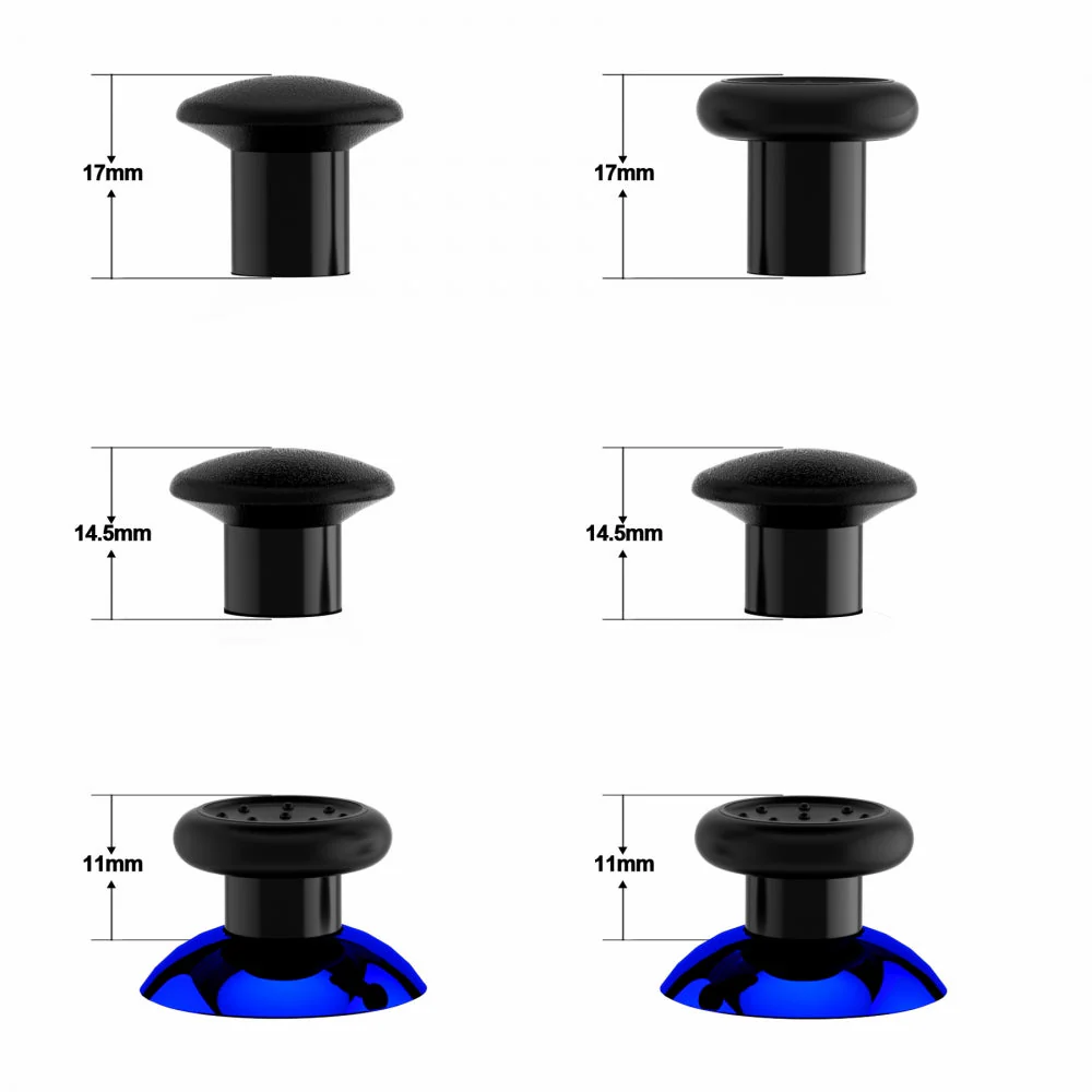 eXtremeRate ThumbsGear Interchangeable Ergonomic Thumbstick for Xbox Series X/S Controller & Xbox One Controller & Xbox One Elite Controller & Xbox One X/S Controller - Chrome Glossy Blue - Image 3
