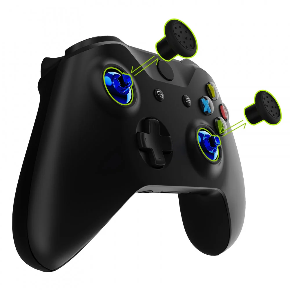 eXtremeRate ThumbsGear Interchangeable Ergonomic Thumbstick for Xbox Series X/S Controller & Xbox One Controller & Xbox One Elite Controller & Xbox One X/S Controller - Chrome Glossy Blue - Image 5