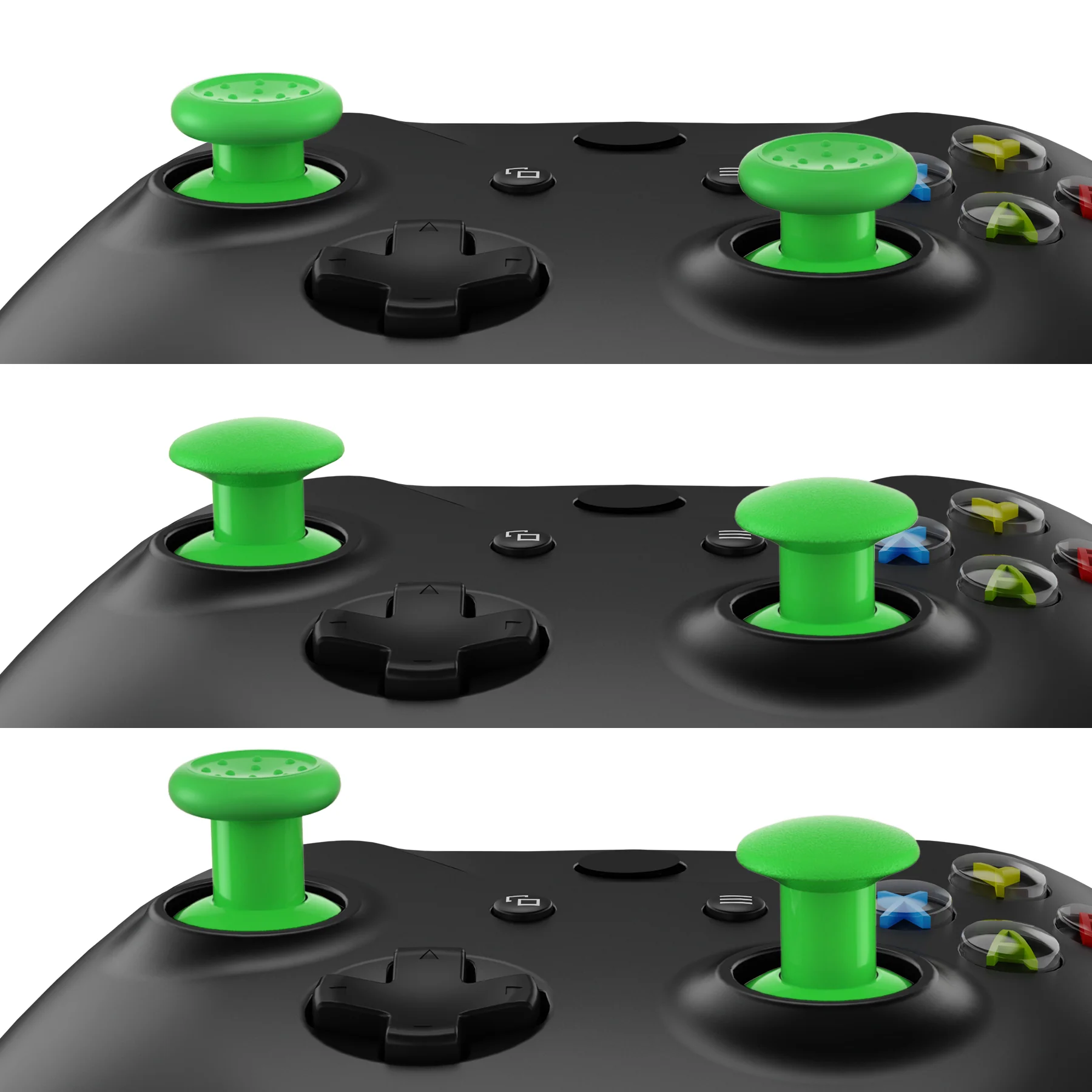 eXtremeRate ThumbsGear Interchangeable Ergonomic Thumbstick for Xbox Series X/S Controller & Xbox One Controller & Xbox One Elite Controller & Xbox One X/S Controller - Green - Image 2