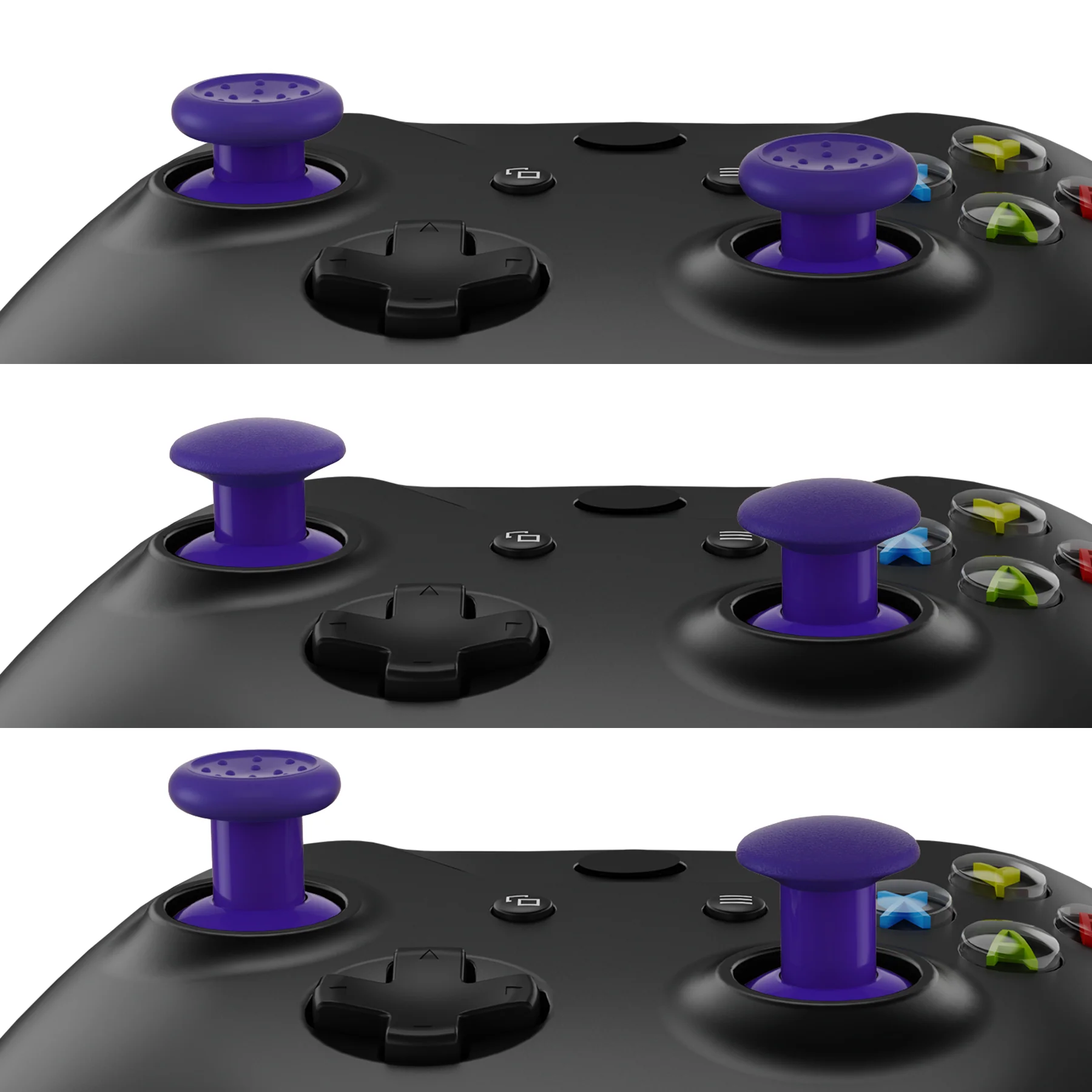 eXtremeRate ThumbsGear Interchangeable Ergonomic Thumbstick for Xbox Series X/S Controller & Xbox One Controller & Xbox One Elite Controller & Xbox One X/S Controller - Purple - Image 2
