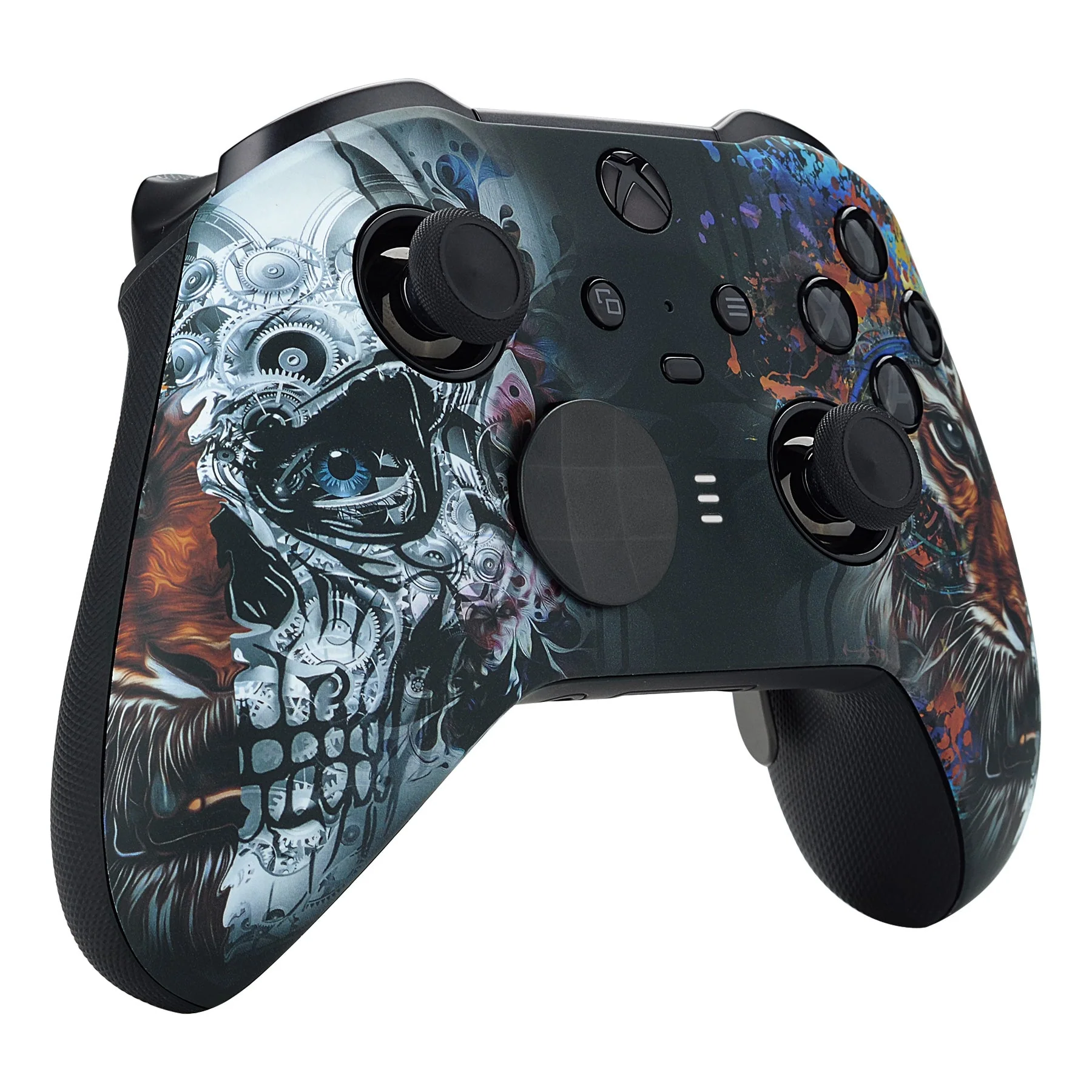 eXtremeRate Replacement Front Housing Shell Case with Accent Rings for Xbox One Elite Series 2 & Elite 2 Core Controller (Model 1797) - Tiger Skull - Image 6