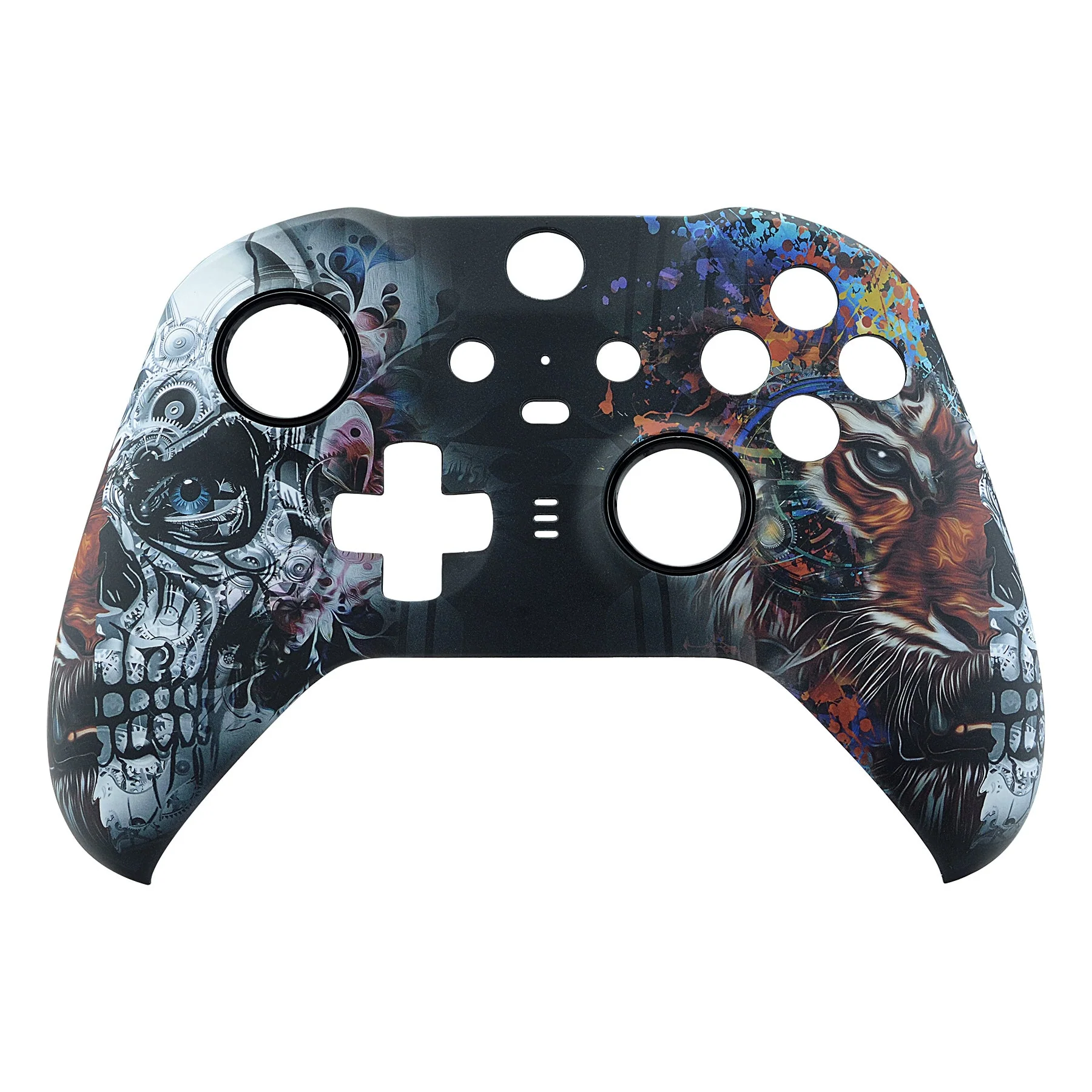 eXtremeRate Replacement Front Housing Shell Case with Accent Rings for Xbox One Elite Series 2 & Elite 2 Core Controller (Model 1797) - Tiger Skull - Image 8