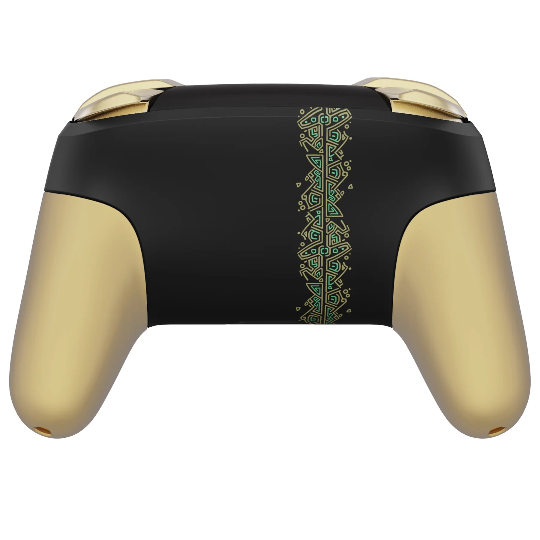 eXtremeRate Replacement Full Set Shell Faceplate Backplate Handles with Button Kit for Nintendo Switch Pro - Glow in Dark - Totem of Kingdom Black - Image 6