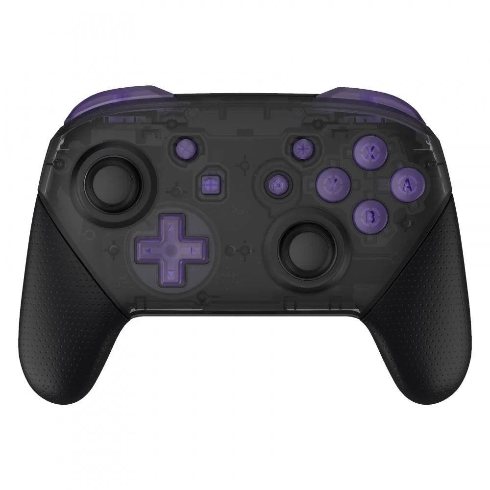 eXtremeRate DIY Replacement Full Set Buttons for Nintendo Switch Pro Controller - Clear Atomic Purple - Image 3