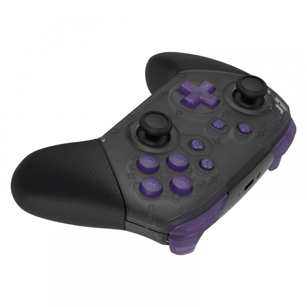 eXtremeRate DIY Replacement Full Set Buttons for Nintendo Switch Pro Controller - Clear Atomic Purple - Image 5