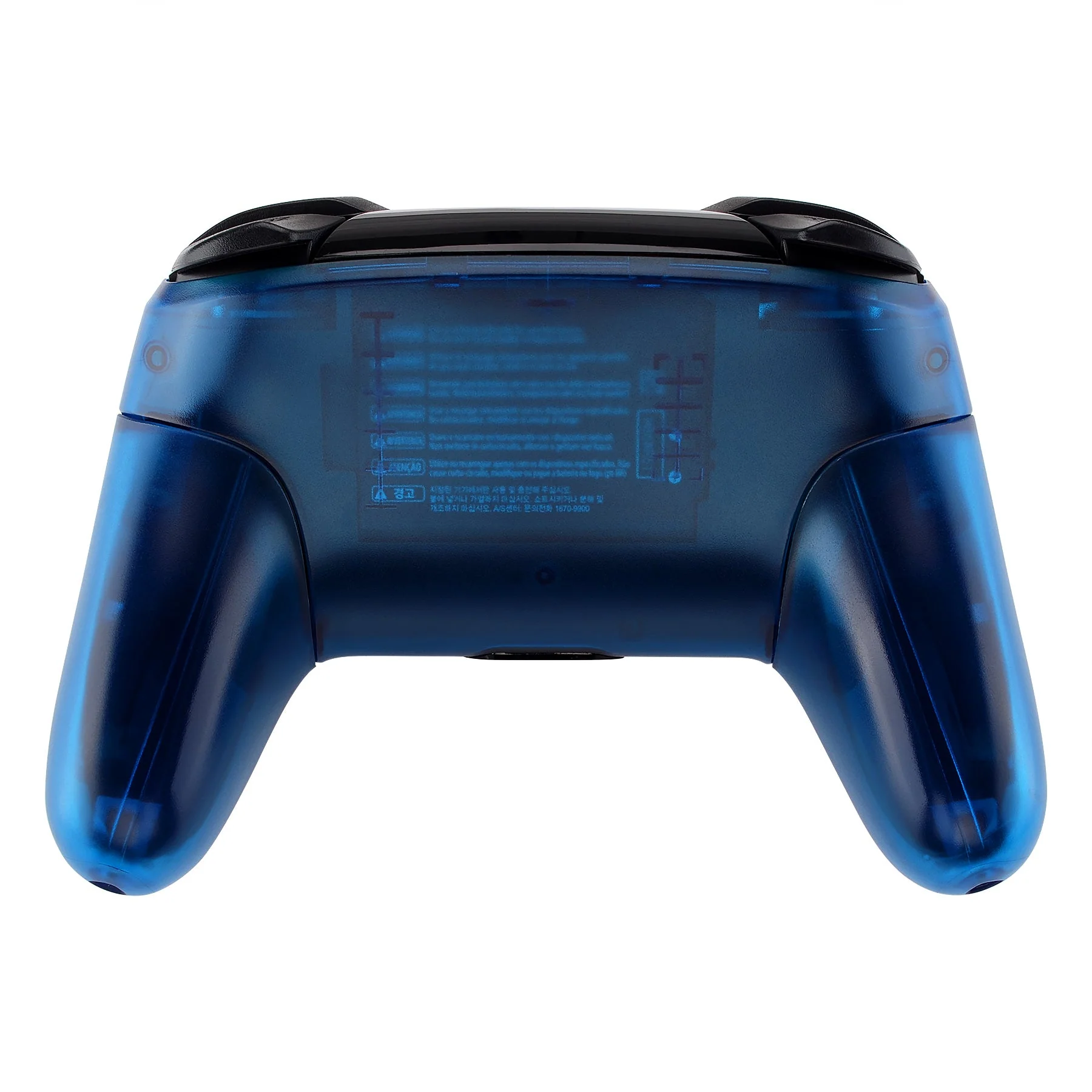 eXtremeRate Replacement Full Set Shell Faceplate Backplate Handles for Nintendo Switch Pro - Transparent Clear Blue - Image 7