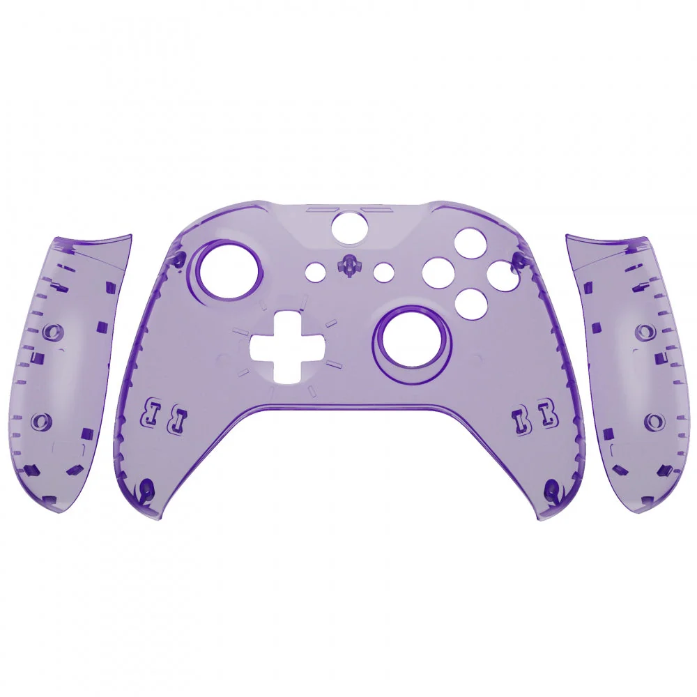 eXtremeRate Replacement Front Housing Shell with Side Rails Panel for Xbox One X & S Controller (Model 1708) - Transparent Clear Atomic Purple - Image 10