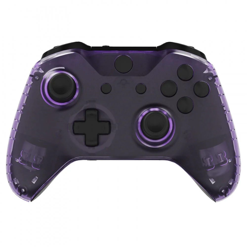 eXtremeRate Replacement Front Housing Shell with Side Rails Panel for Xbox One X & S Controller (Model 1708) - Transparent Clear Atomic Purple - Image 5