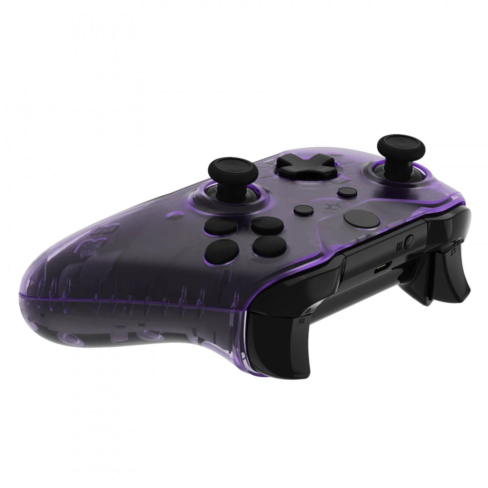 eXtremeRate Replacement Front Housing Shell with Side Rails Panel for Xbox One X & S Controller (Model 1708) - Transparent Clear Atomic Purple - Image 8