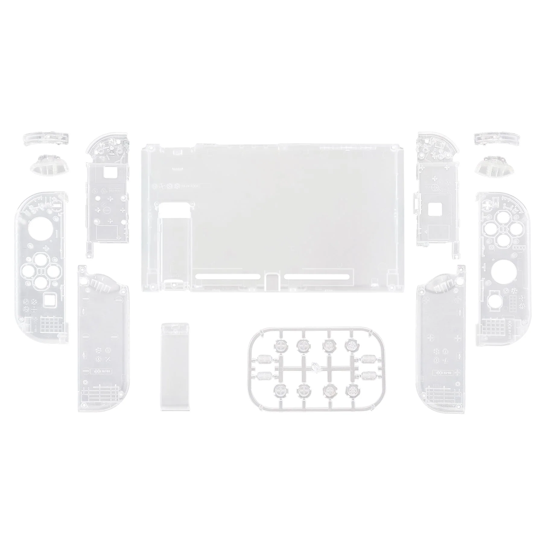 eXtremeRate Replacement Full Set Shells with Buttons for Nintendo Switch - Clear - Image 2