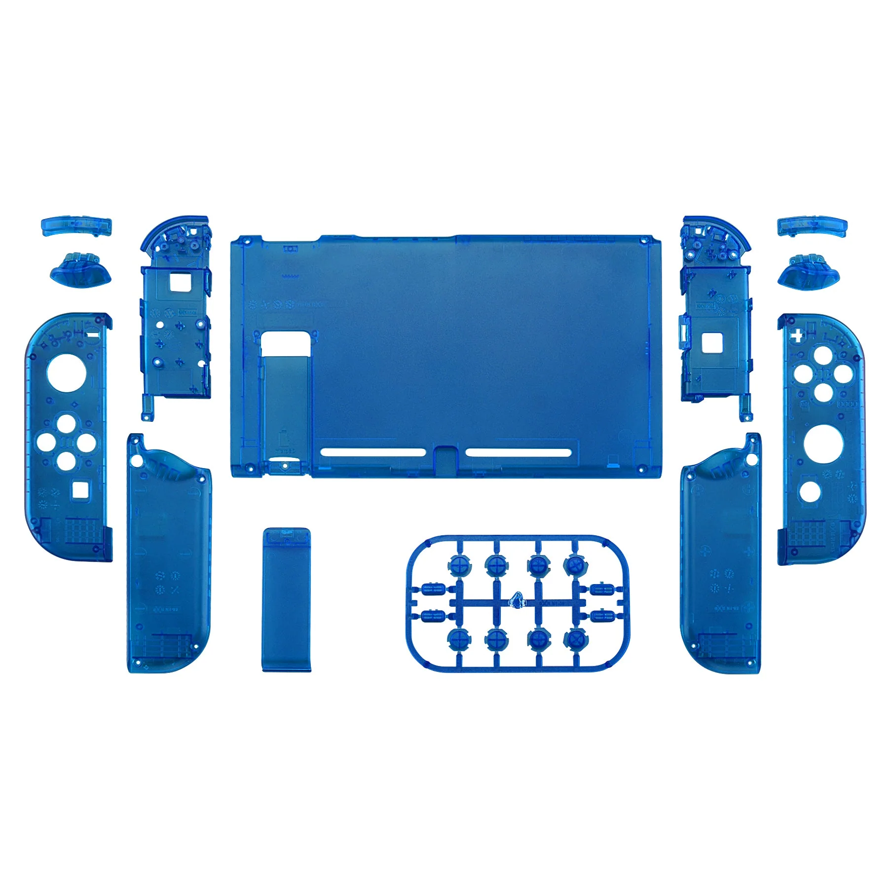 eXtremeRate Replacement Full Set Shells with Buttons for Nintendo Switch - Clear Blue - Image 2