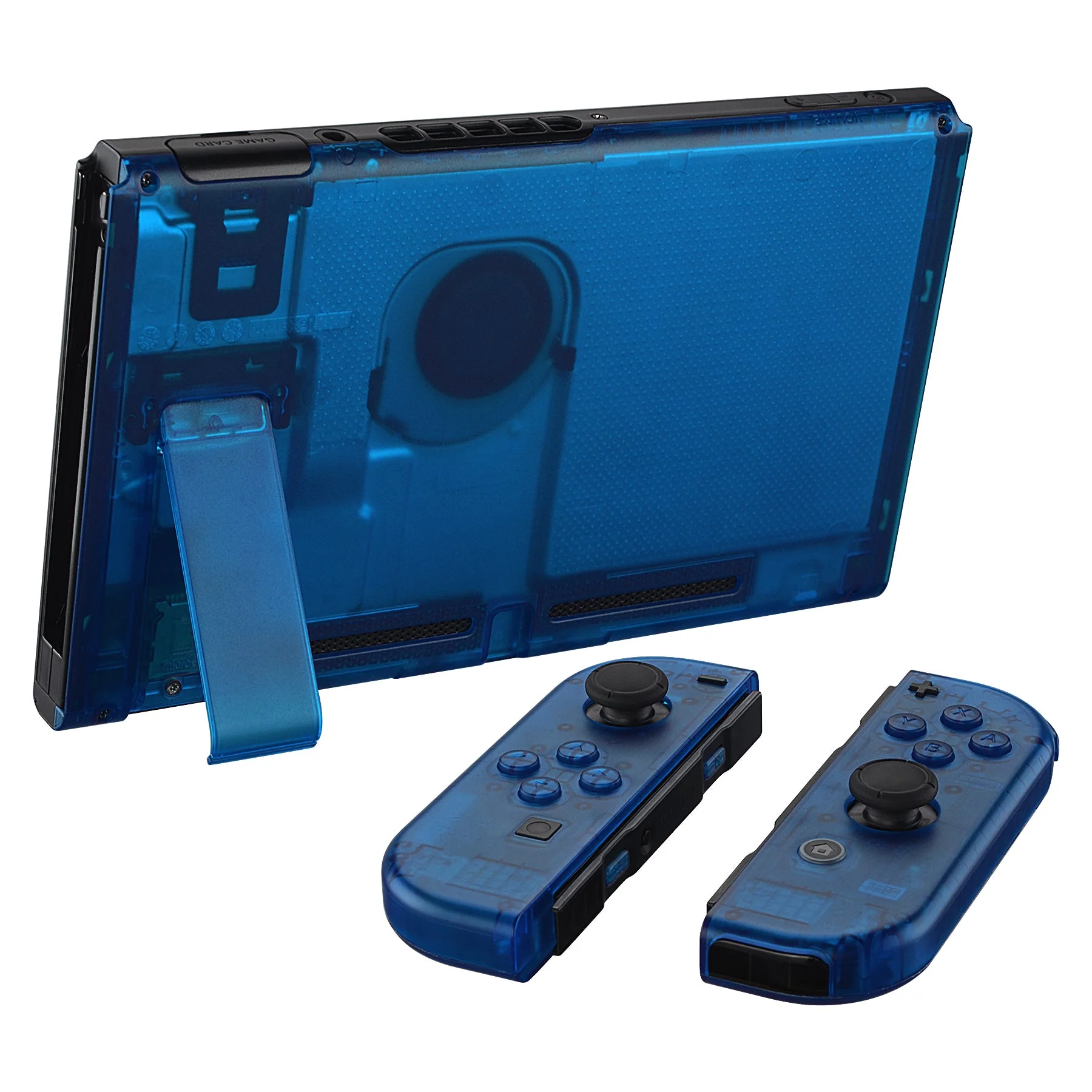 eXtremeRate Replacement Full Set Shells with Buttons for Nintendo Switch - Clear Blue - Image 4