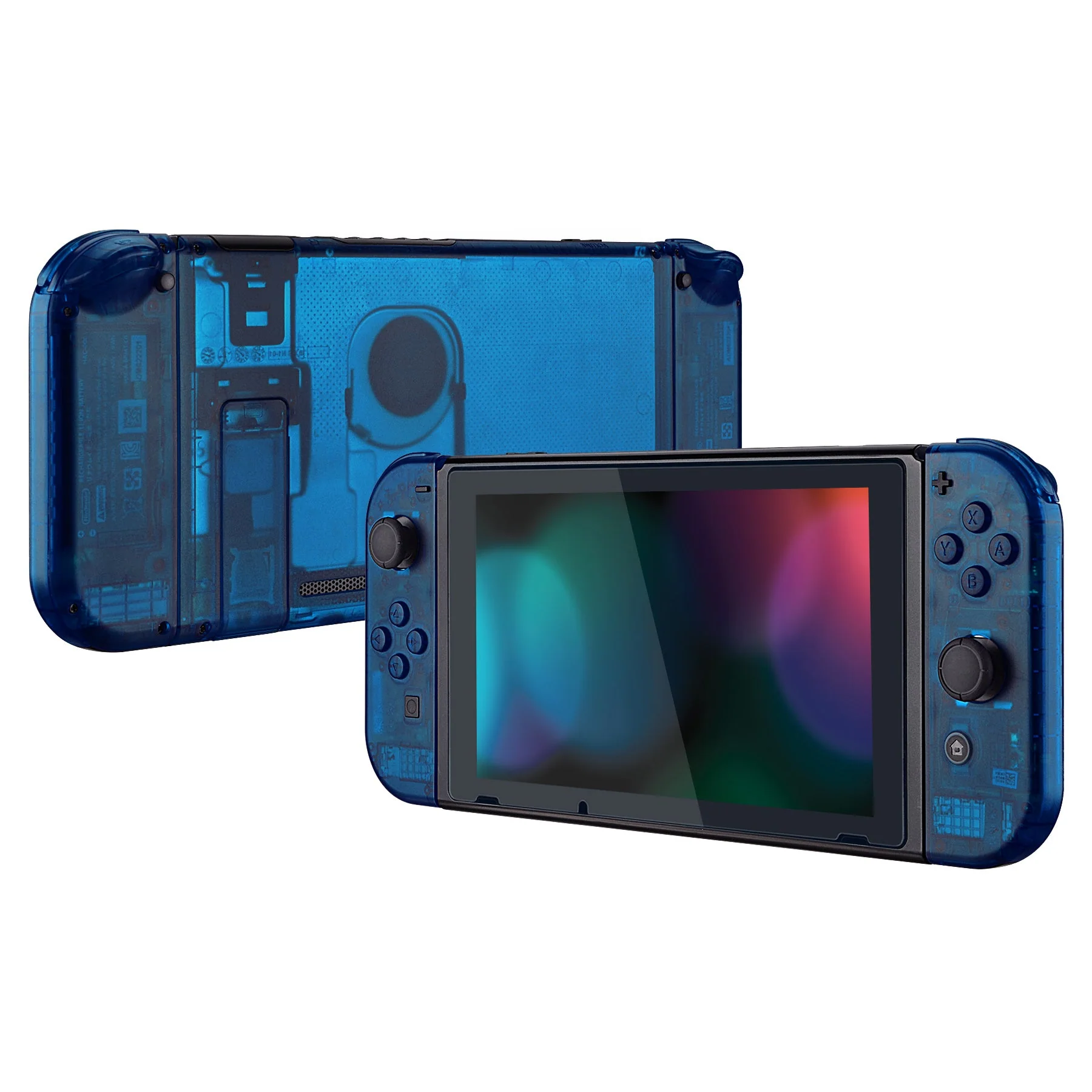 eXtremeRate Replacement Full Set Shells with Buttons for Nintendo Switch - Clear Blue - Image 5