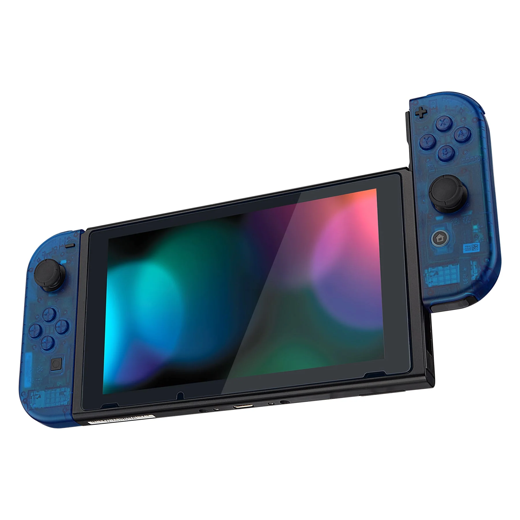 eXtremeRate Replacement Full Set Shells with Buttons for Nintendo Switch - Clear Blue - Image 8