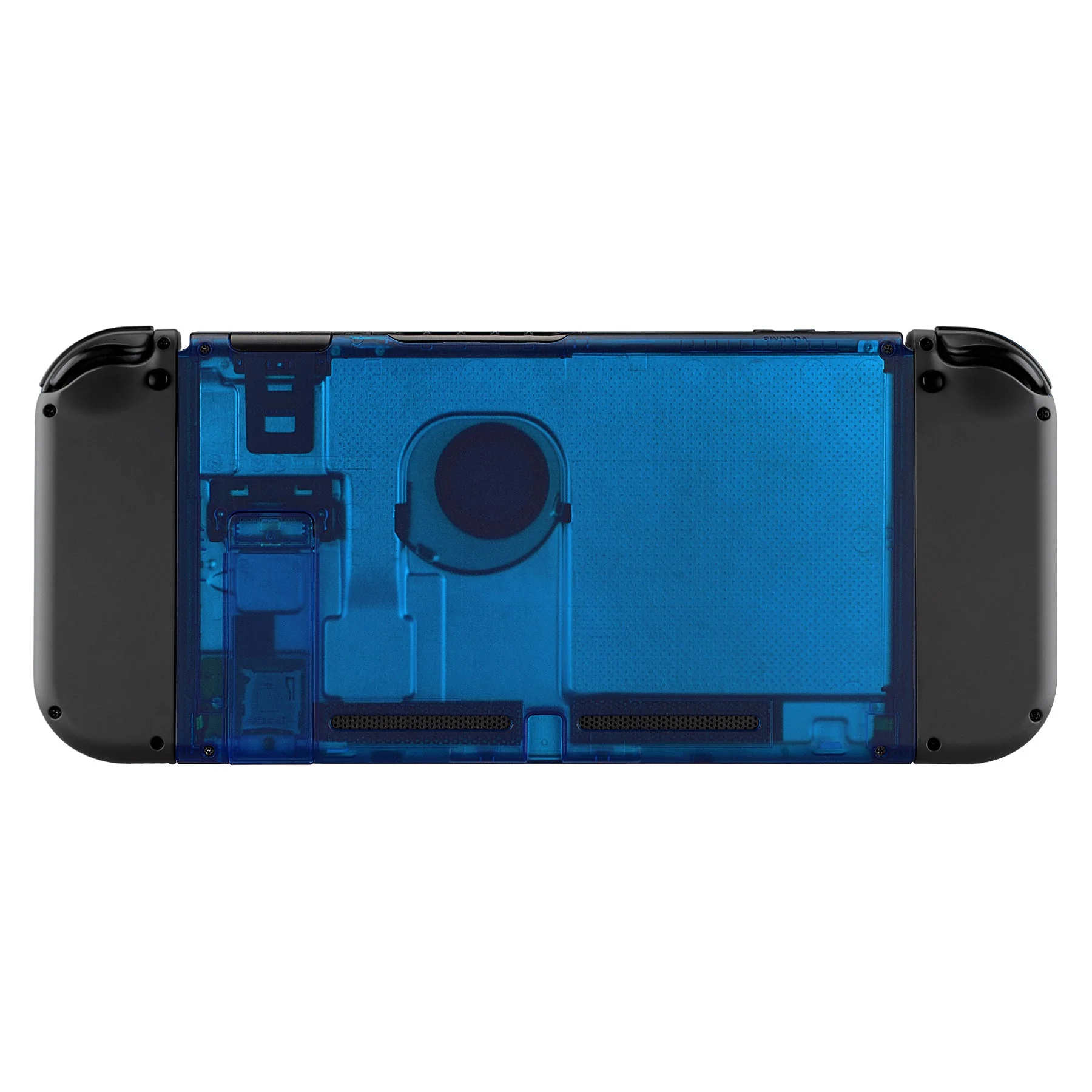 eXtremeRate Replacement Back Plate with Kickstand for Nintendo Switch Console - Transparent Clear Blue - Image 2