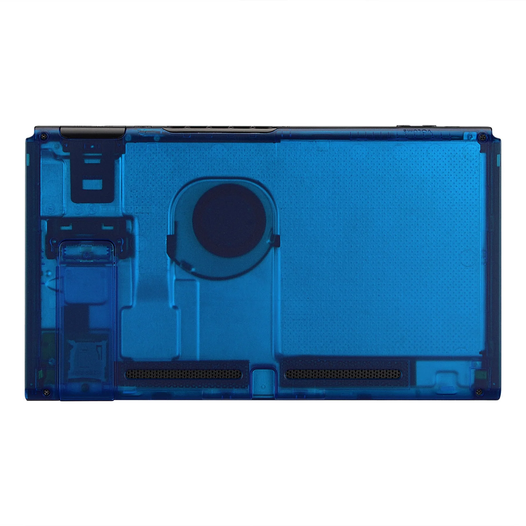 eXtremeRate Replacement Back Plate with Kickstand for Nintendo Switch Console - Transparent Clear Blue - Image 6