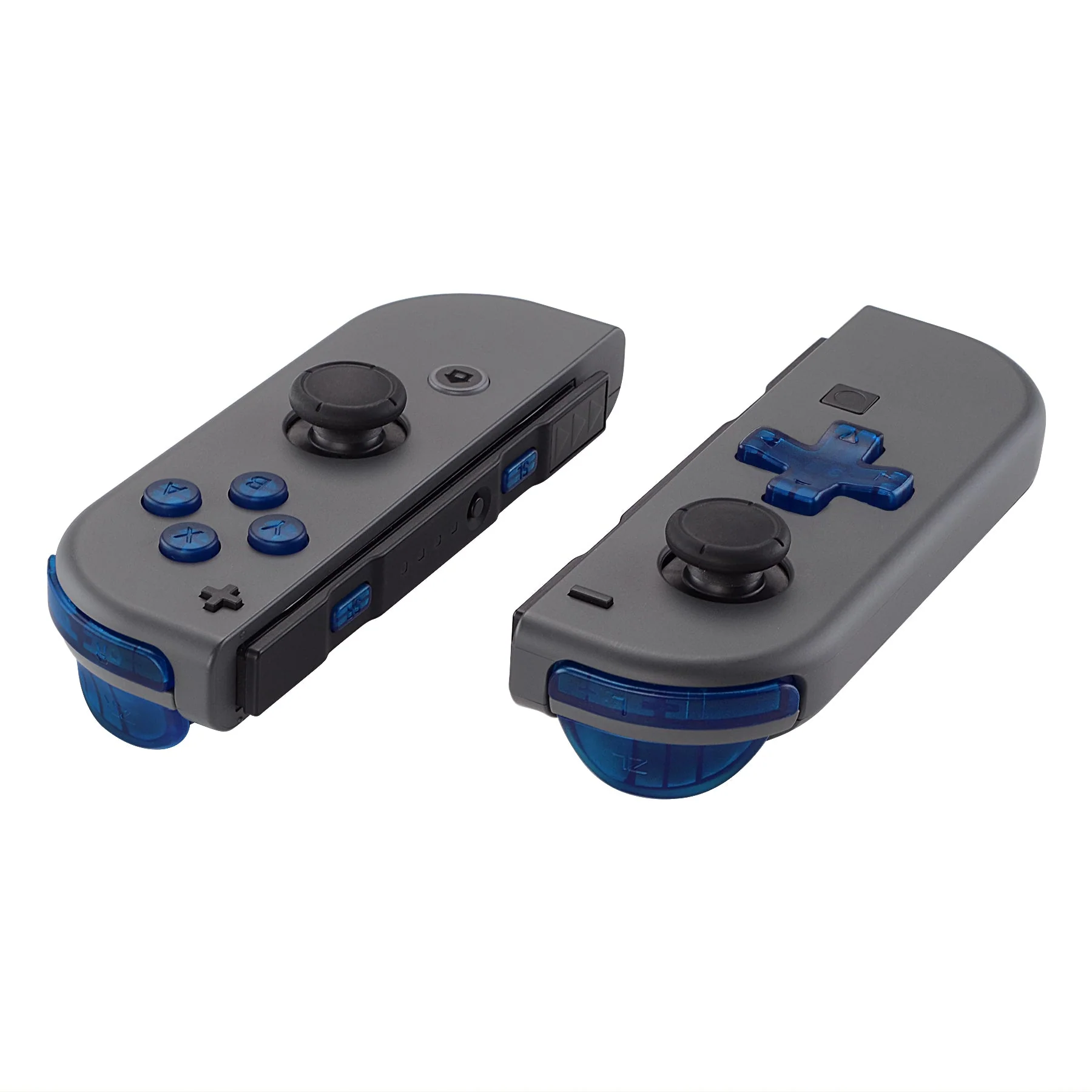 eXtremeRate Dpad Version Replacement Full Set Buttons for Joycon of Switch (D-pad ONLY Fits for eXtremeRate D-pad Shell for Joycon) - Transparent Clear Blue - Image 4