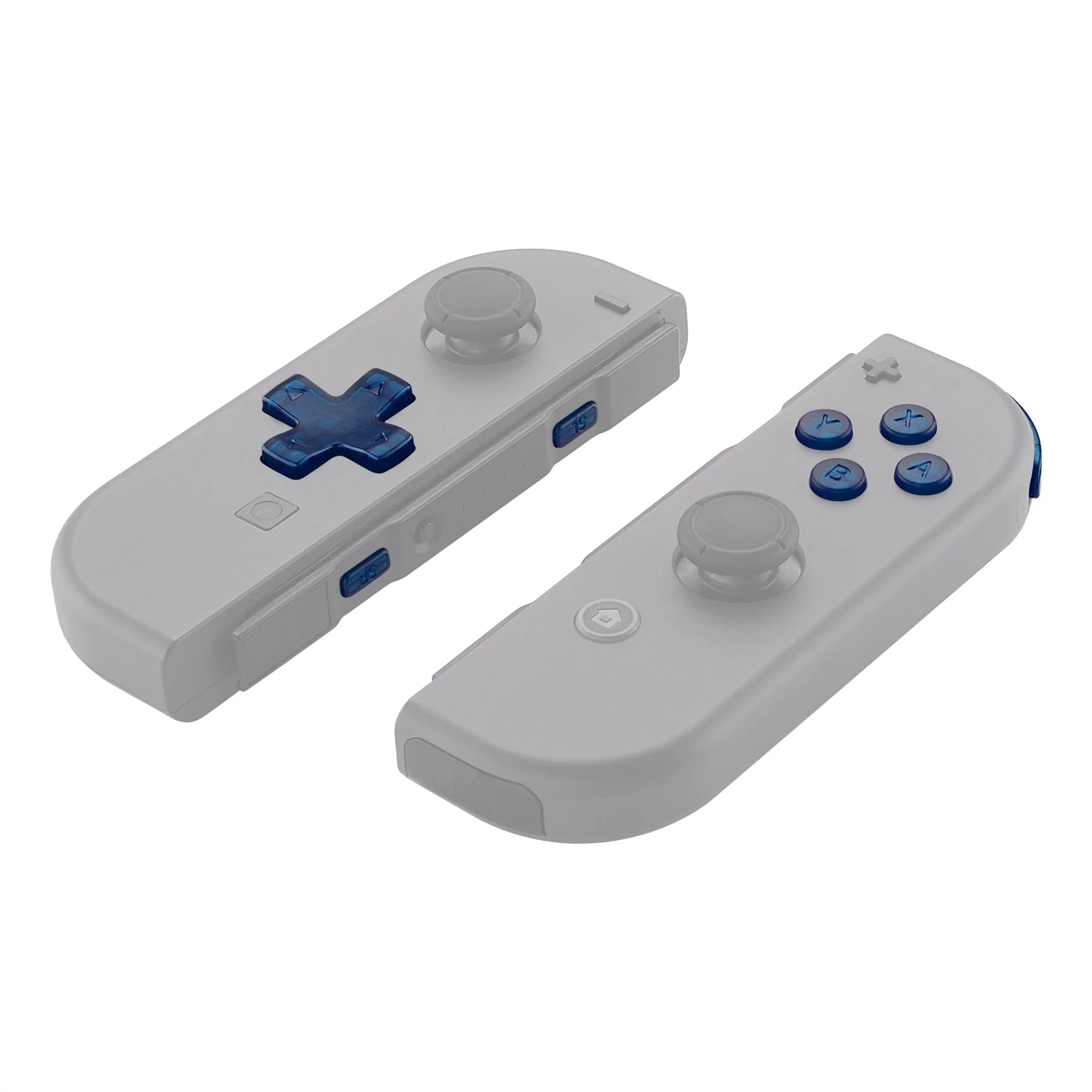 eXtremeRate Dpad Version Replacement Full Set Buttons for Joycon of Switch (D-pad ONLY Fits for eXtremeRate D-pad Shell for Joycon) - Transparent Clear Blue - Image 6