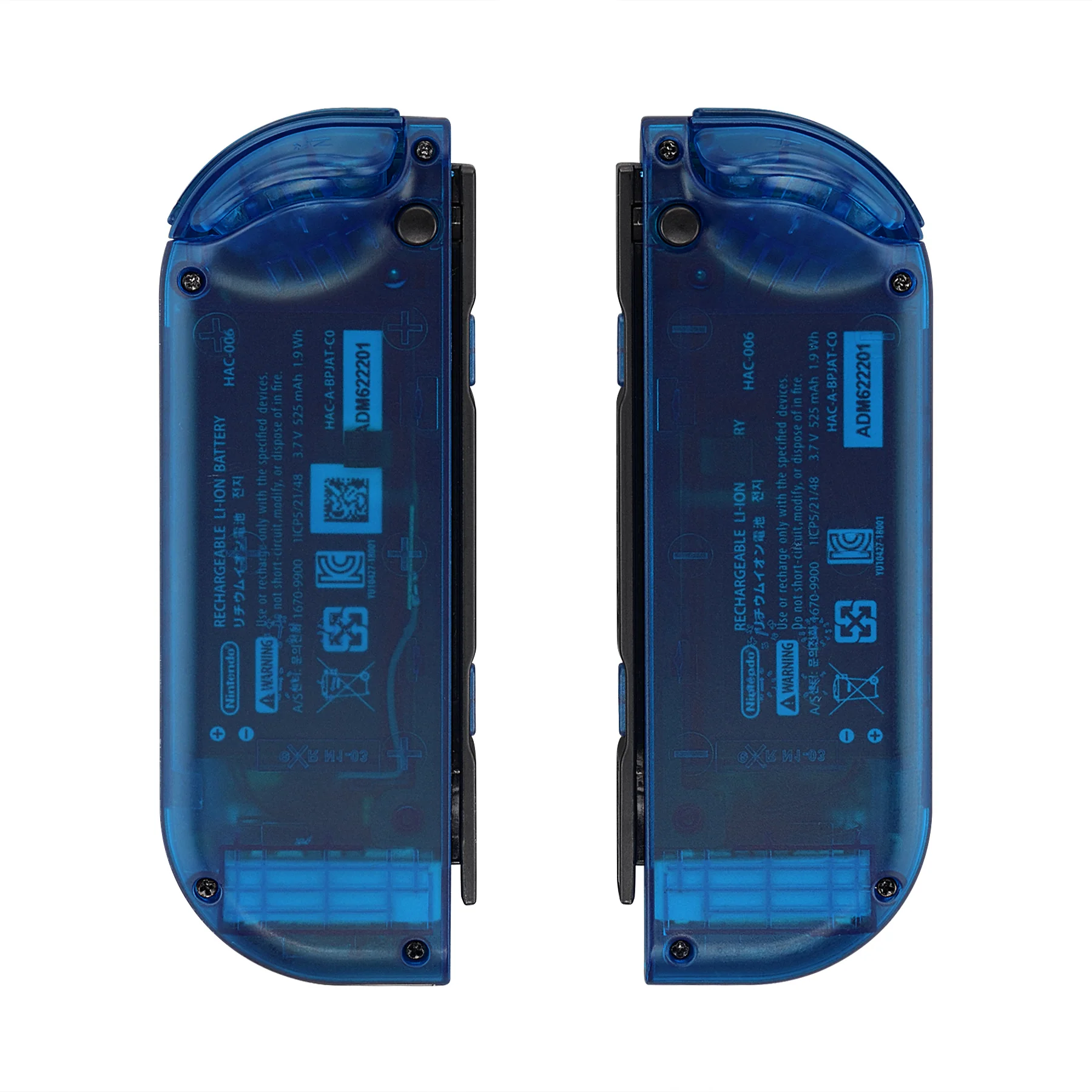 eXtremeRate Dpad Version Replacement Full Set Shell Case with Buttons for Joycon of NS Switch - Transparent Clear Blue - Image 9