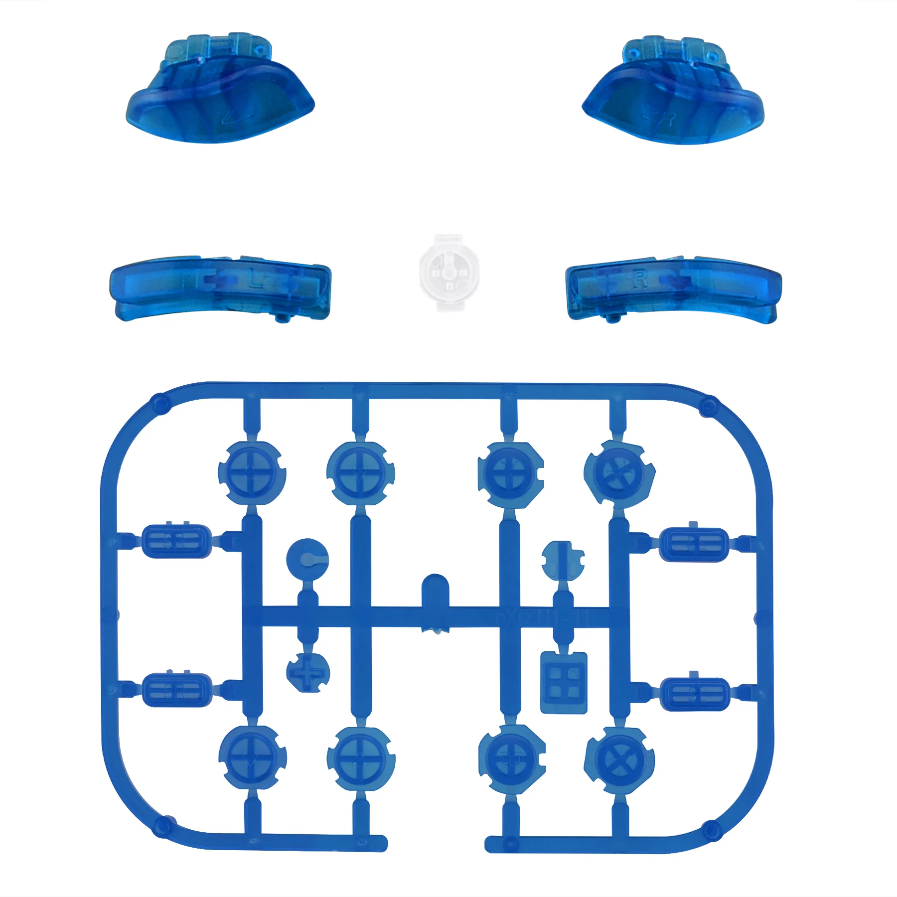eXtremeRate Replacement Full Set Buttons for Joycon of NS Switch - Transparent Clear Blue - Image 2