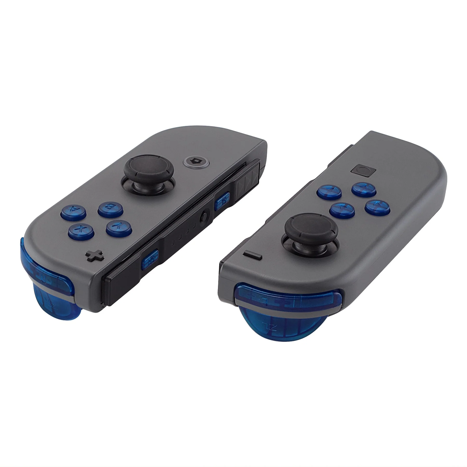 eXtremeRate Replacement Full Set Buttons for Joycon of NS Switch - Transparent Clear Blue - Image 4
