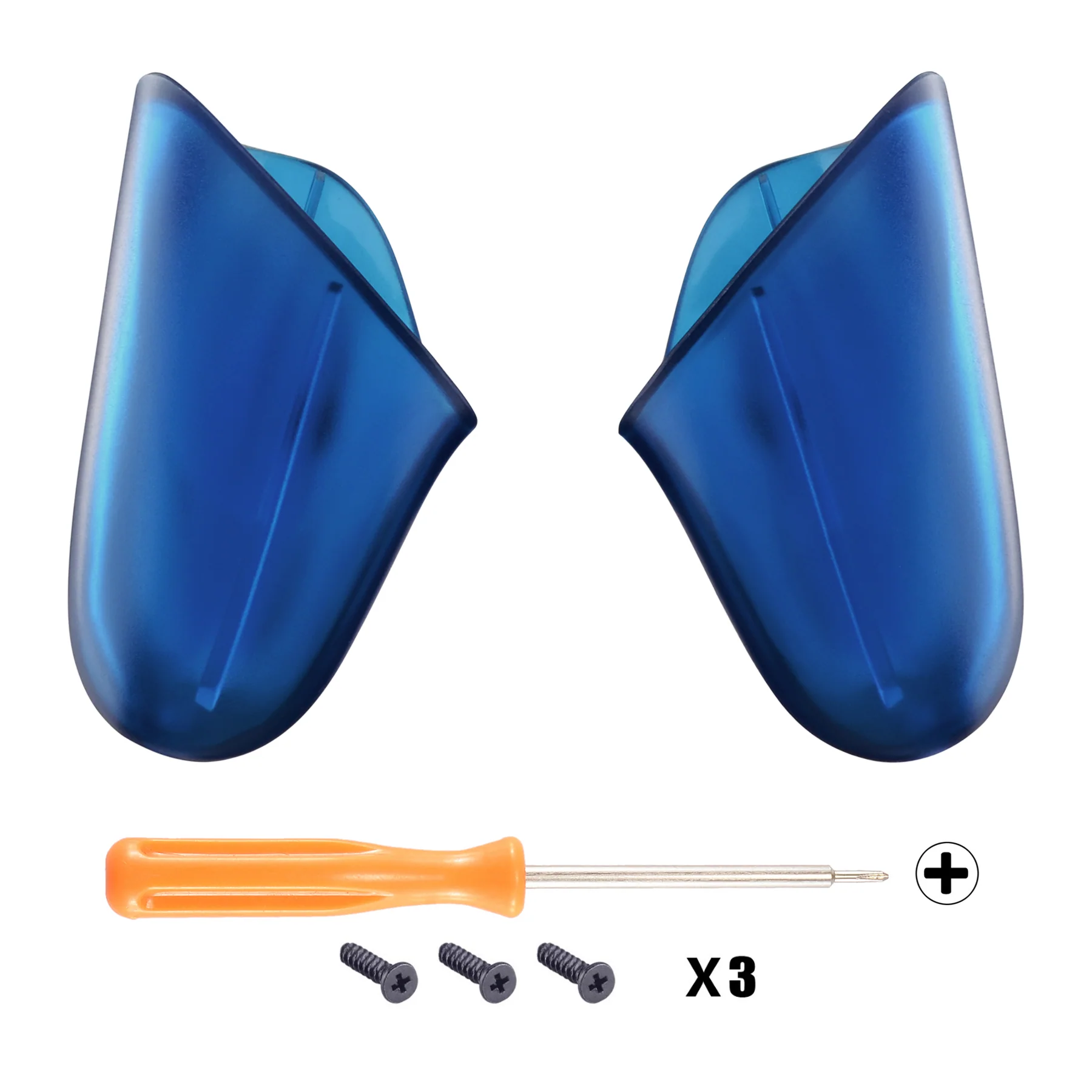 eXtremeRate Replacement Handle Grips for Nintendo Switch Pro Controller - Transparent Clear Blue - Image 2