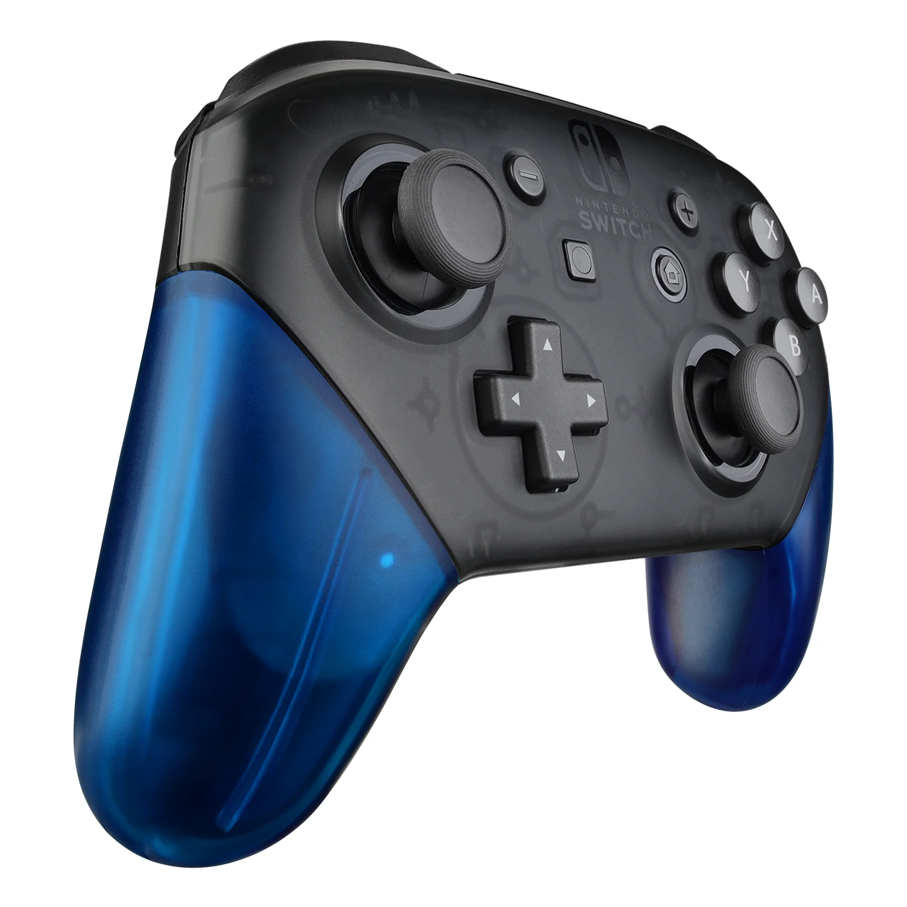 eXtremeRate Replacement Handle Grips for Nintendo Switch Pro Controller - Transparent Clear Blue - Image 4