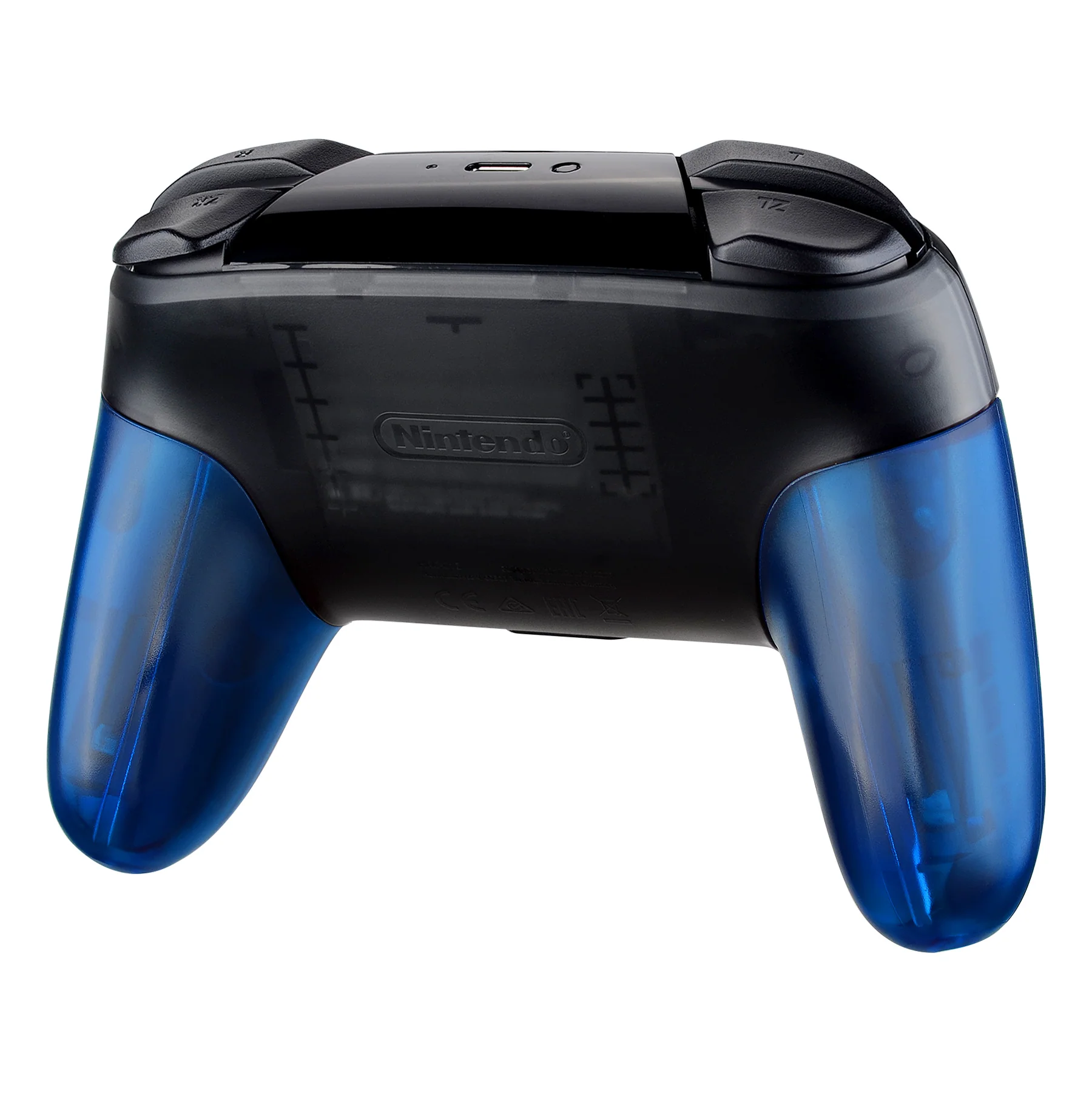 eXtremeRate Replacement Handle Grips for Nintendo Switch Pro Controller - Transparent Clear Blue - Image 5