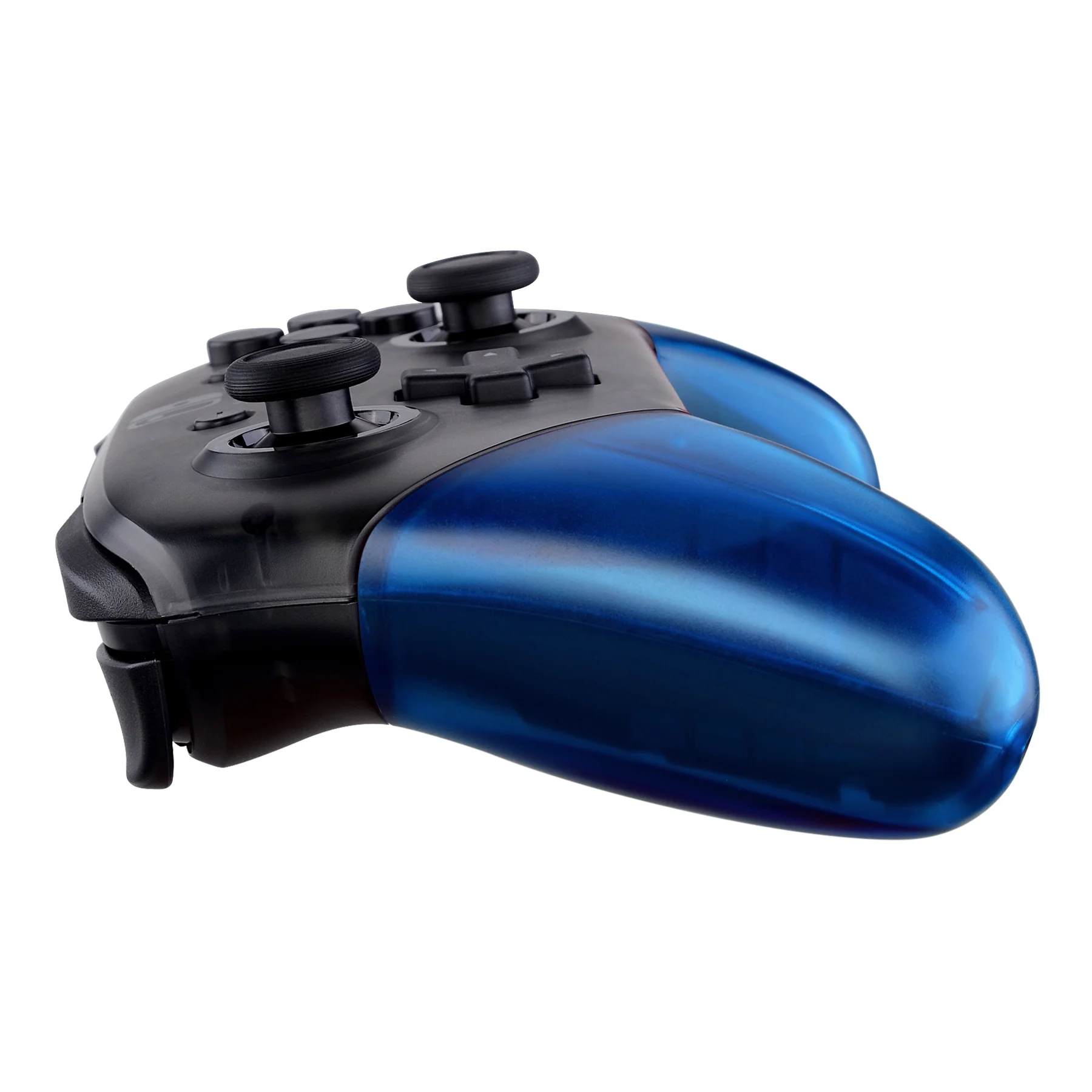 eXtremeRate Replacement Handle Grips for Nintendo Switch Pro Controller - Transparent Clear Blue - Image 6