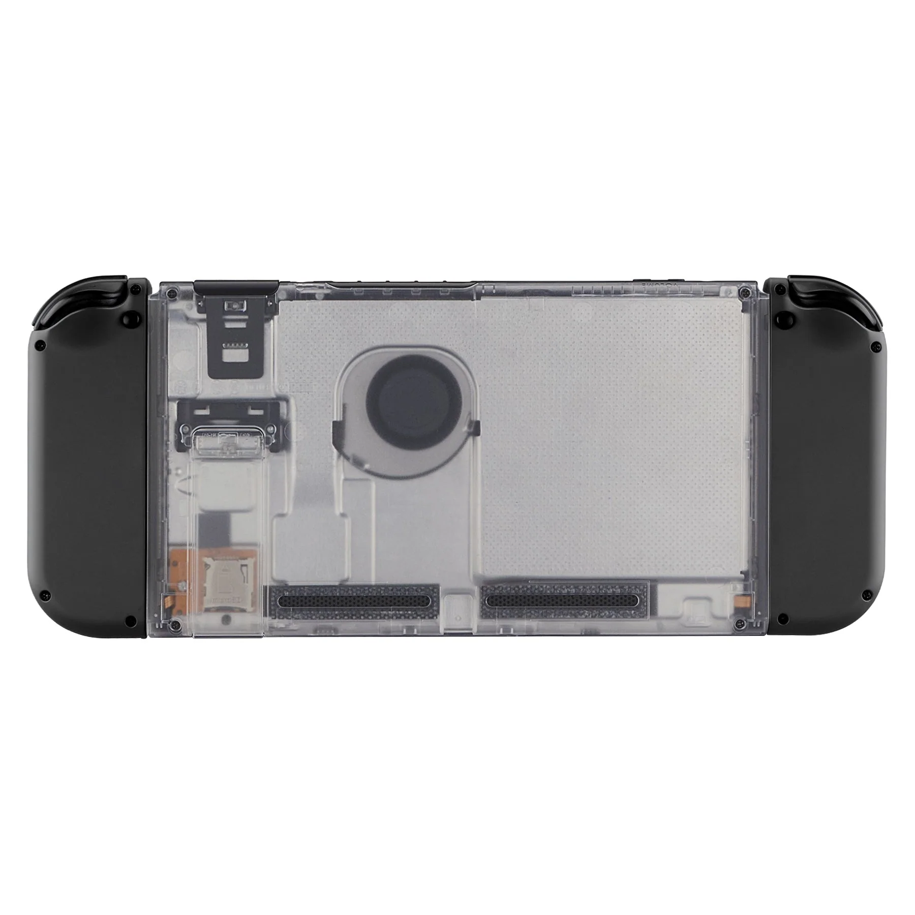 eXtremeRate Replacement Back Plate with Kickstand for Nintendo Switch Console - Transparent Clear - Image 2