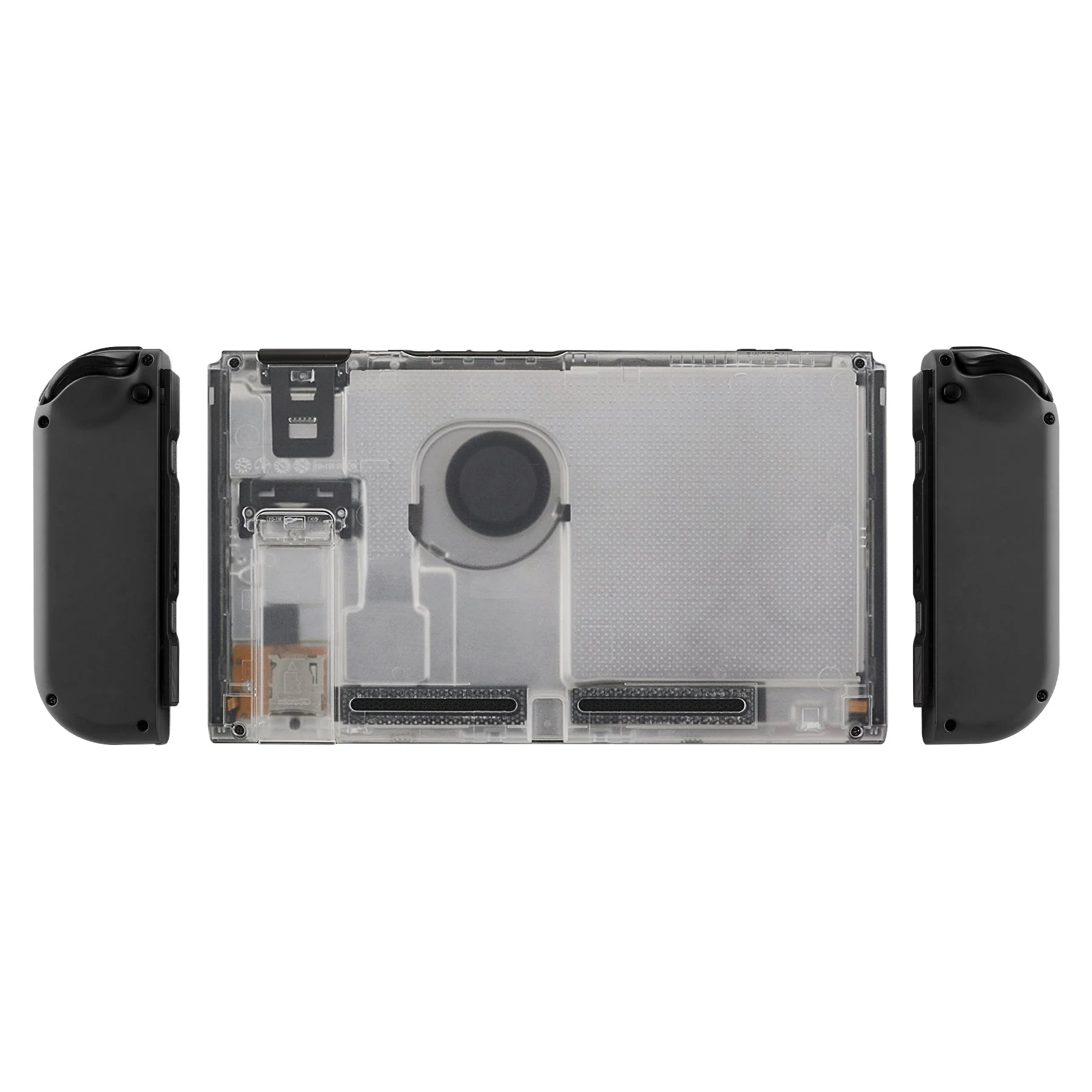 eXtremeRate Replacement Back Plate with Kickstand for Nintendo Switch Console - Transparent Clear - Image 3