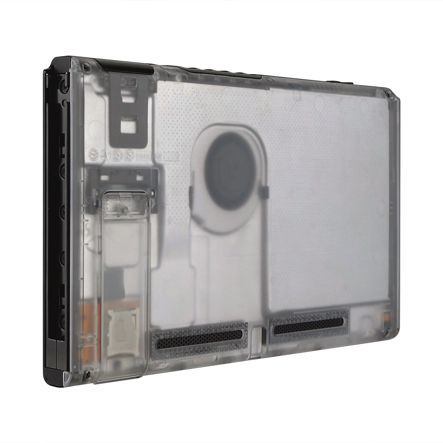 eXtremeRate Replacement Back Plate with Kickstand for Nintendo Switch Console - Transparent Clear - Image 5