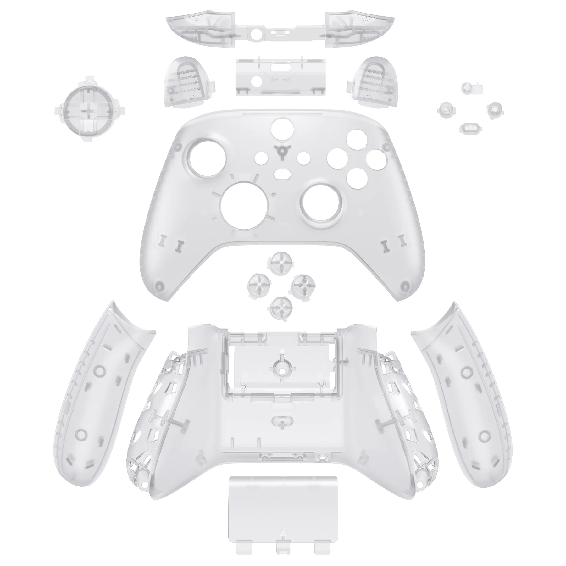 eXtremeRate Full Set Housing Shell Case with Buttons for Xbox Series X & S Controller - Transparent Clear - Image 8