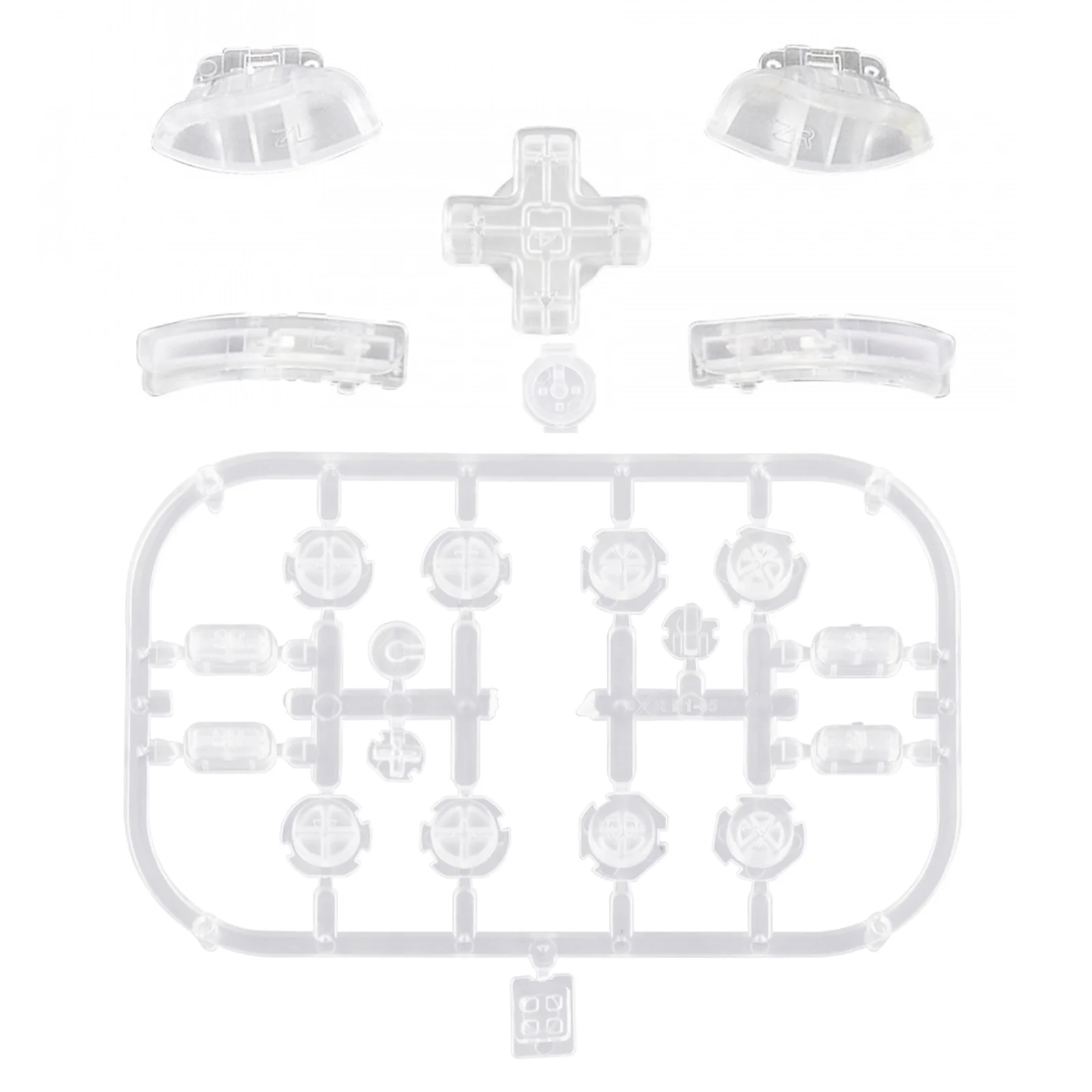 eXtremeRate Dpad Version Replacement Full Set Buttons for Joycon of Switch (D-pad ONLY Fits for eXtremeRate D-pad Shell for Joycon) - Transparent Clear - Image 2