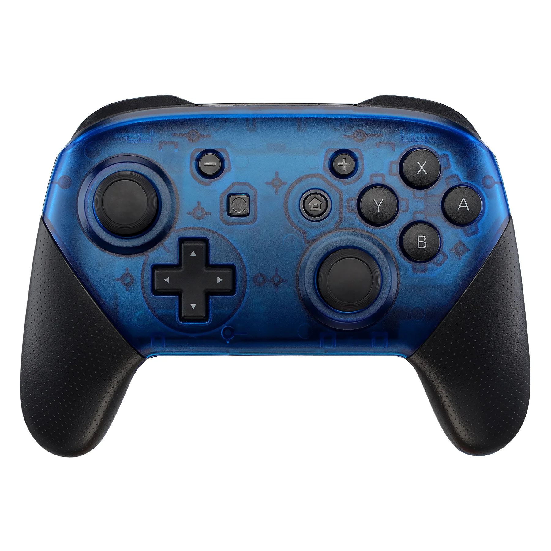 eXtremeRate Replacement Faceplate and Backplate for Nintendo Switch Pro Controller - Transparent Clear Blue - Image 3