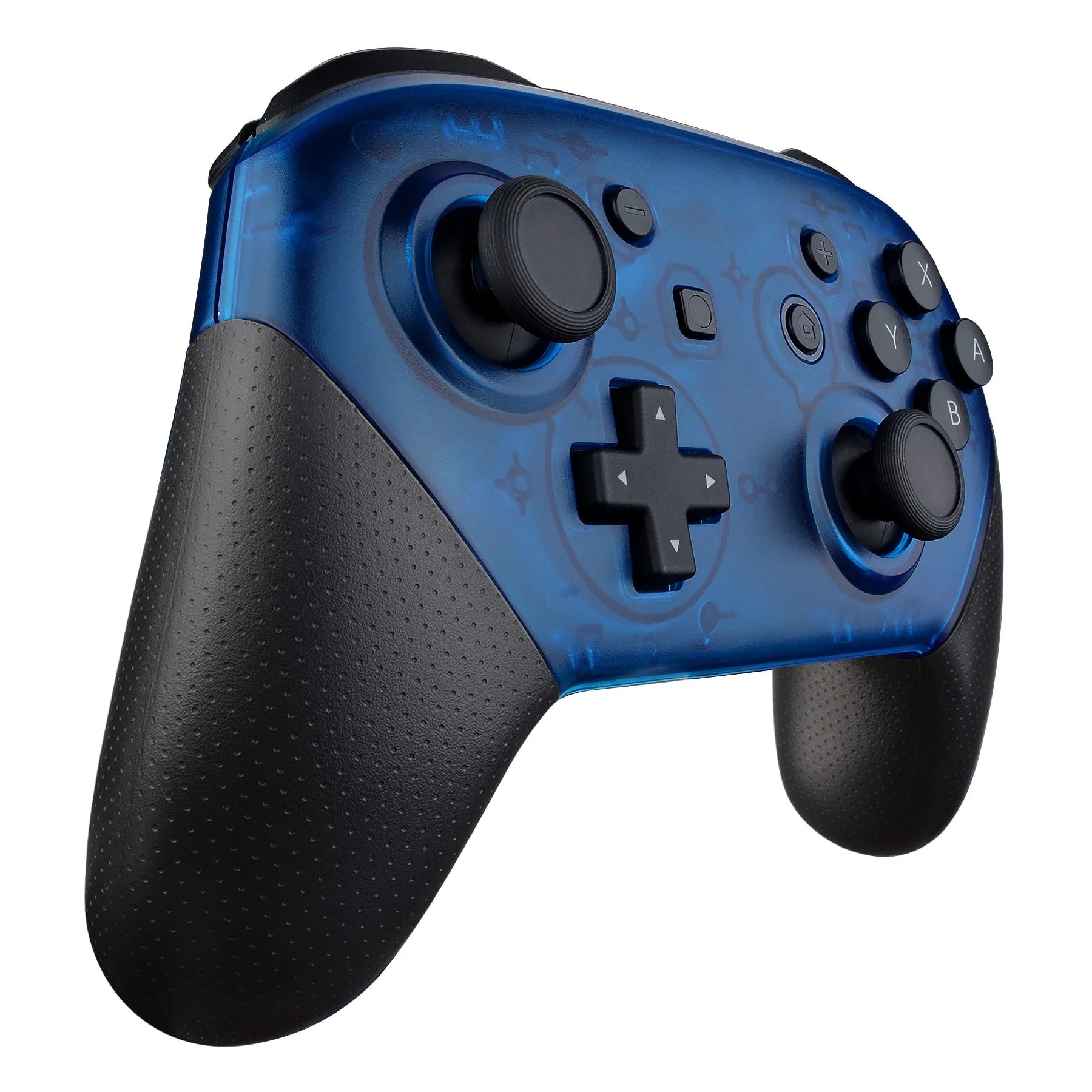 eXtremeRate Replacement Faceplate and Backplate for Nintendo Switch Pro Controller - Transparent Clear Blue - Image 4