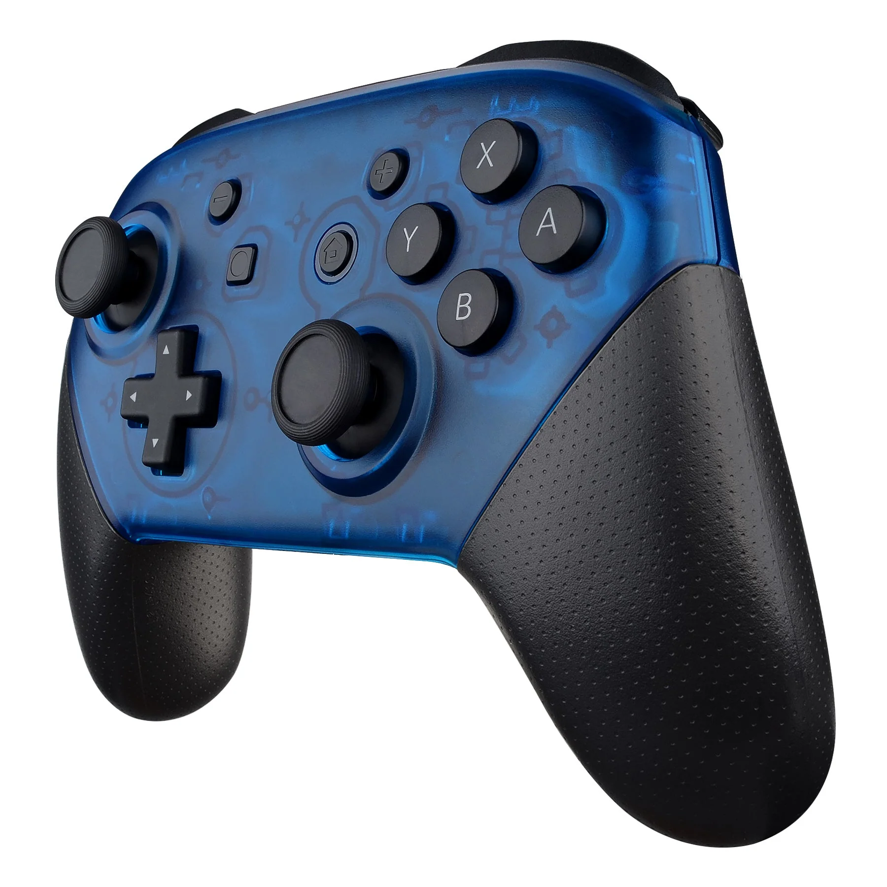 eXtremeRate Replacement Faceplate and Backplate for Nintendo Switch Pro Controller - Transparent Clear Blue - Image 5