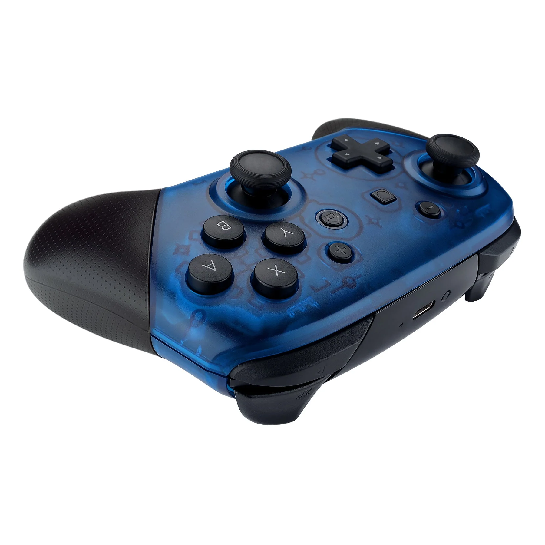 eXtremeRate Replacement Faceplate and Backplate for Nintendo Switch Pro Controller - Transparent Clear Blue - Image 6