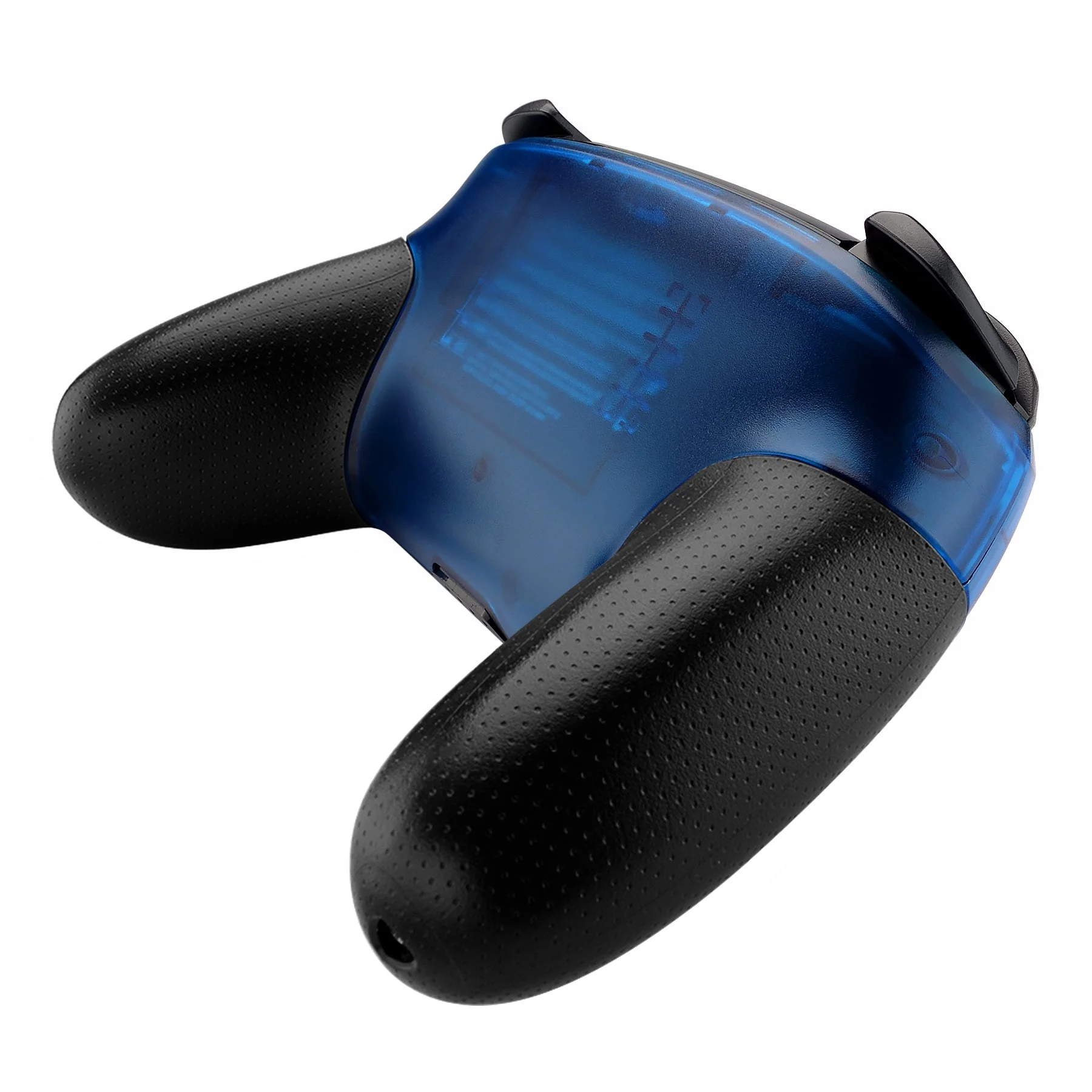 eXtremeRate Replacement Faceplate and Backplate for Nintendo Switch Pro Controller - Transparent Clear Blue - Image 8