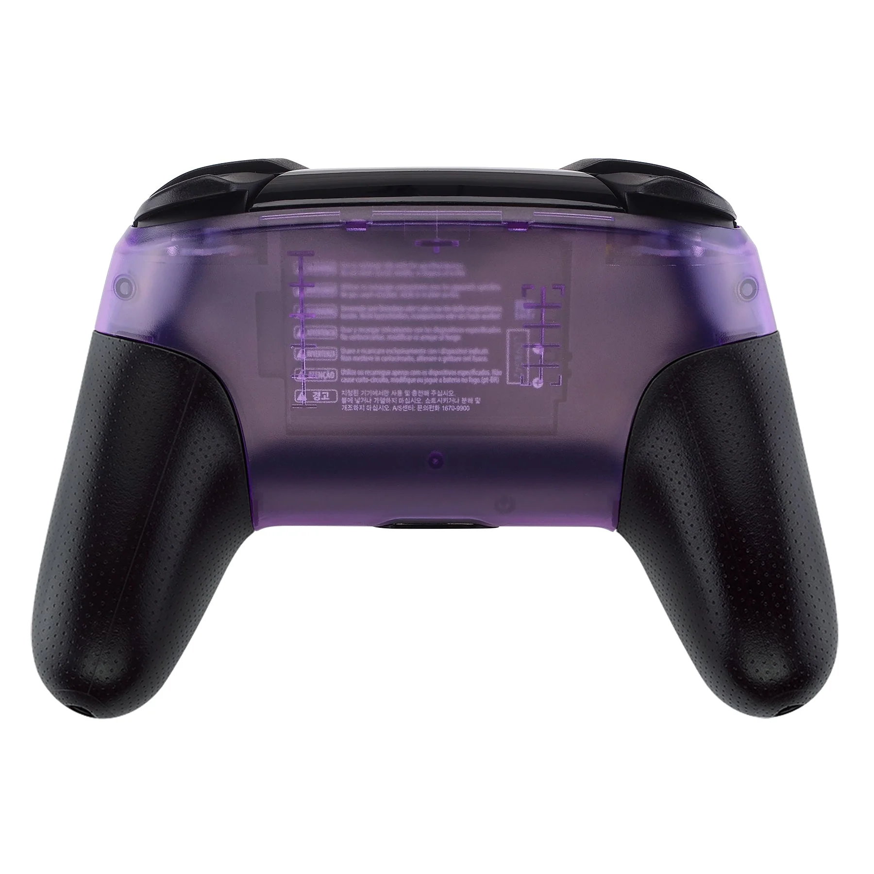 eXtremeRate Replacement Faceplate and Backplate for Nintendo Switch Pro Controller - Clear Atomic Puple - Image 7