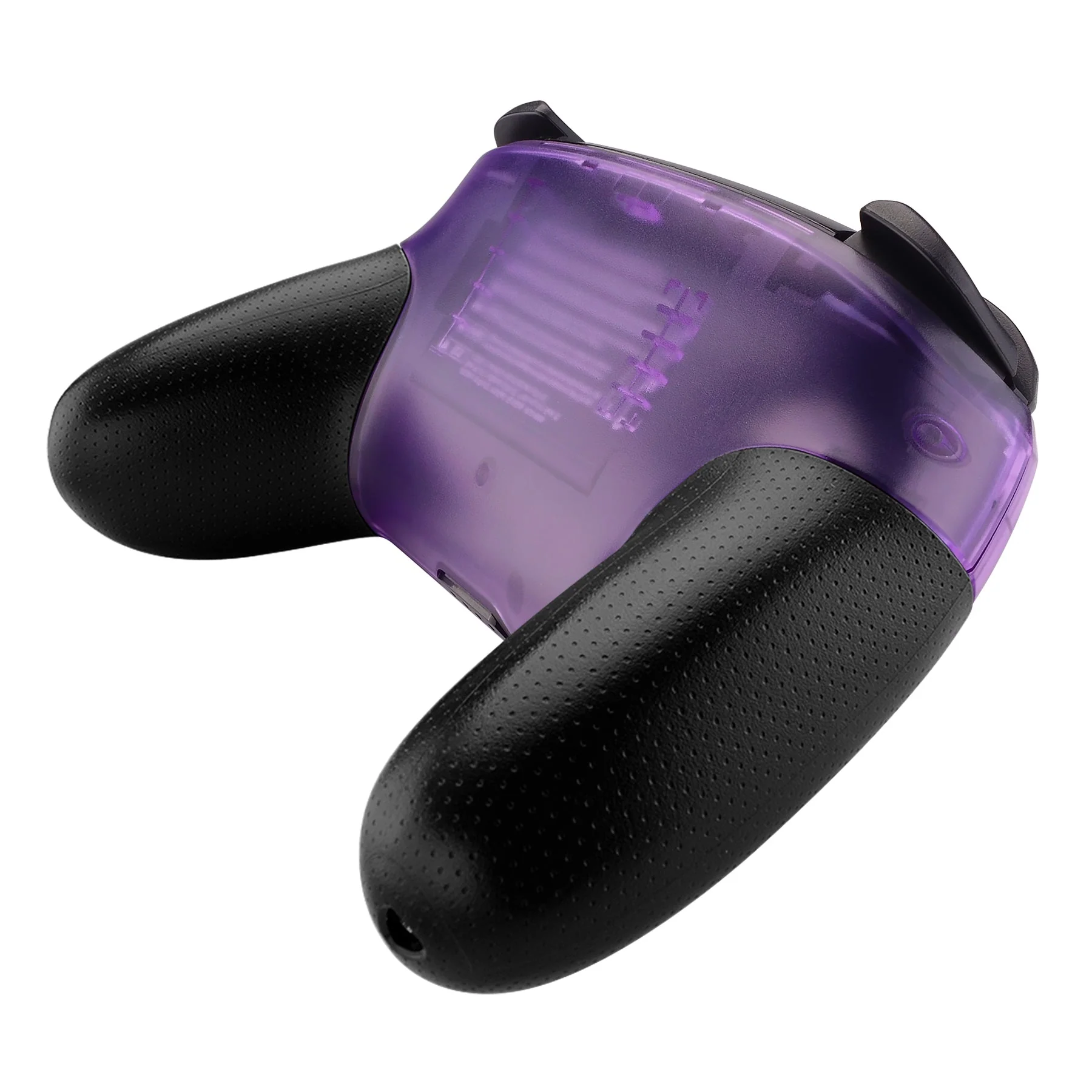 eXtremeRate Replacement Faceplate and Backplate for Nintendo Switch Pro Controller - Clear Atomic Puple - Image 8