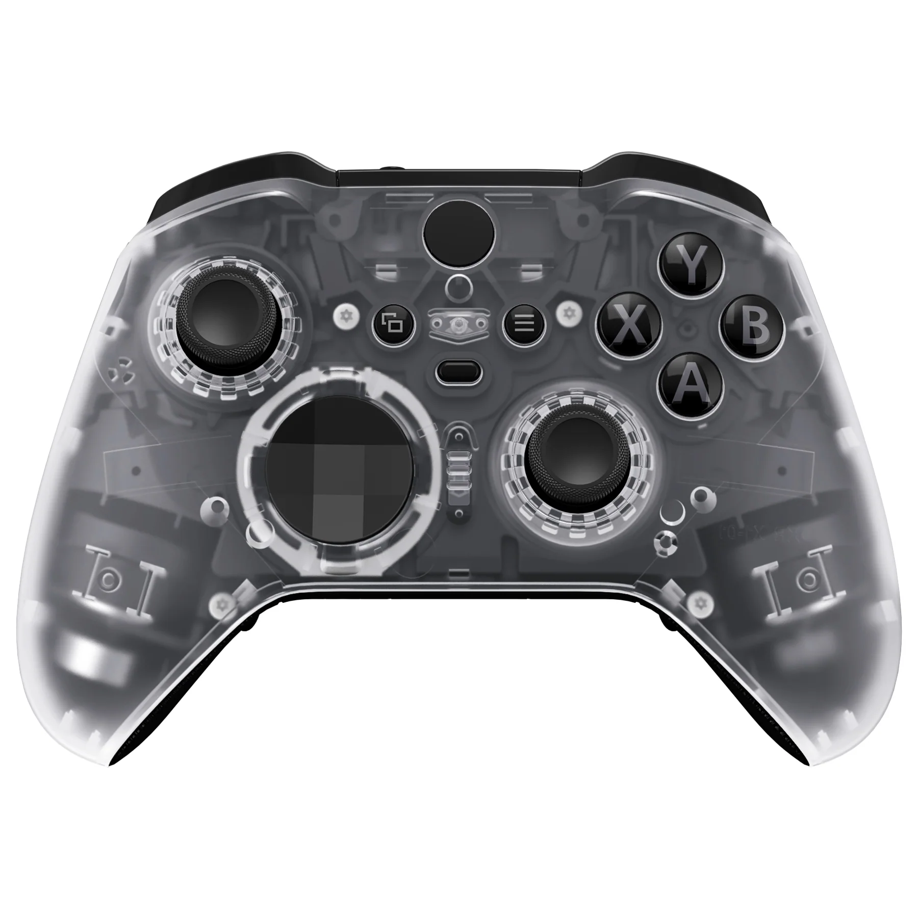 eXtremeRate Replacement Front Housing Shell Case with Accent Rings for Xbox One Elite Series 2 & Elite 2 Core Controller (Model 1797) - Transparent Clear - Image 2