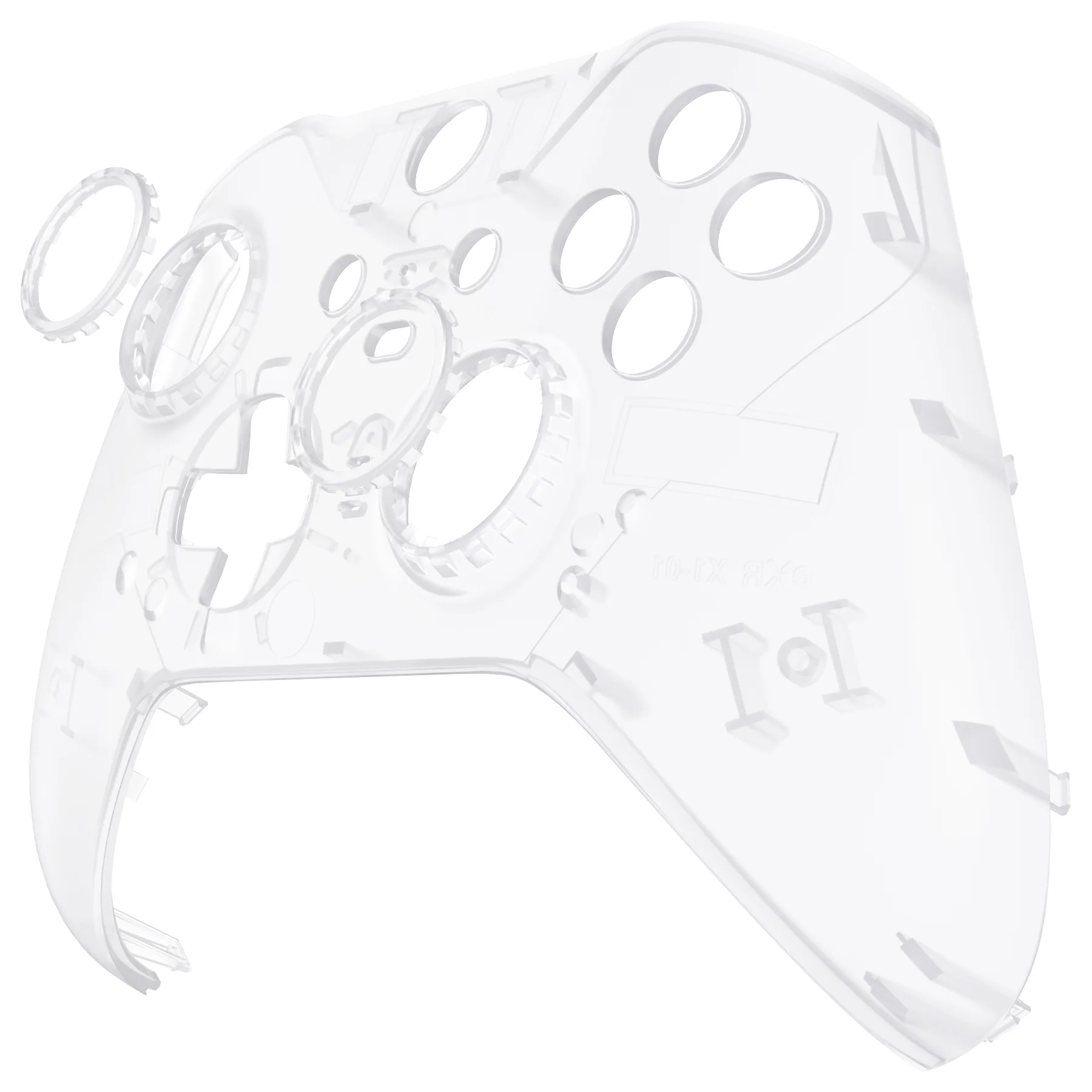 eXtremeRate Replacement Front Housing Shell Case with Accent Rings for Xbox One Elite Series 2 & Elite 2 Core Controller (Model 1797) - Transparent Clear - Image 9